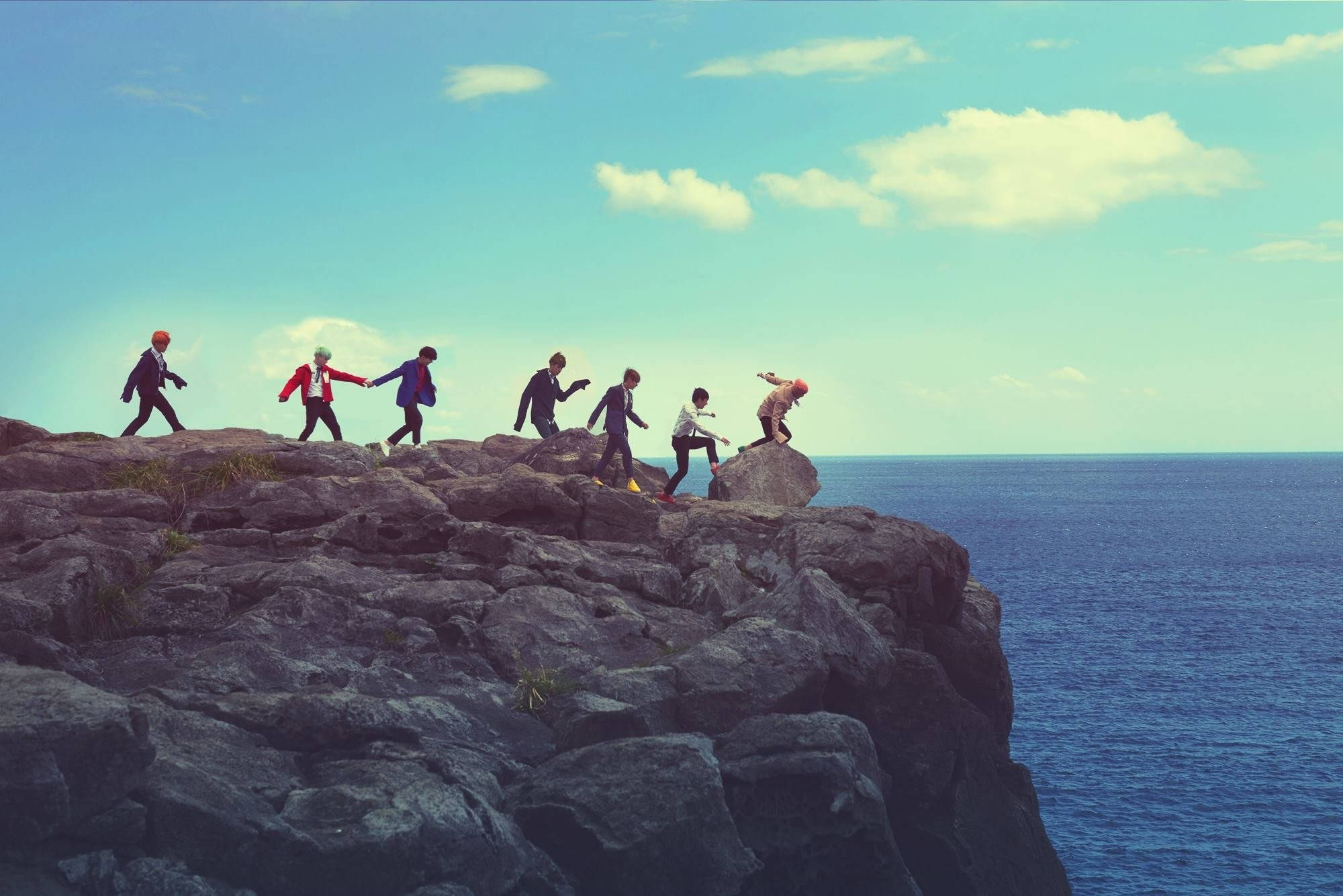 K Pop Gruppe BTS Bon Voyage Bakgrunner