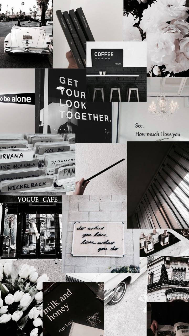 Kaffebarer Estetisk Collage Bakgrunner