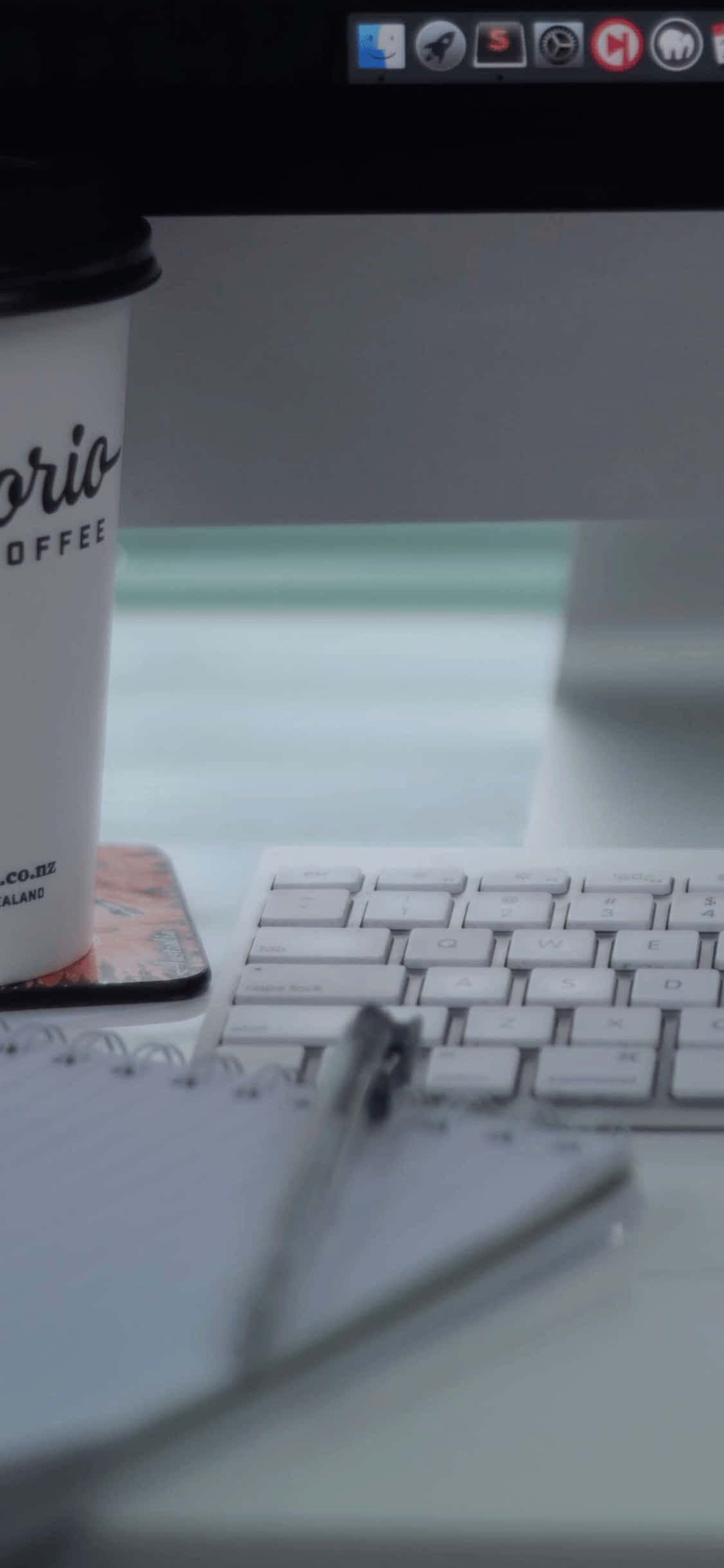 Kaffekopp iPhone X Kontorbakgrunn Bakgrunner