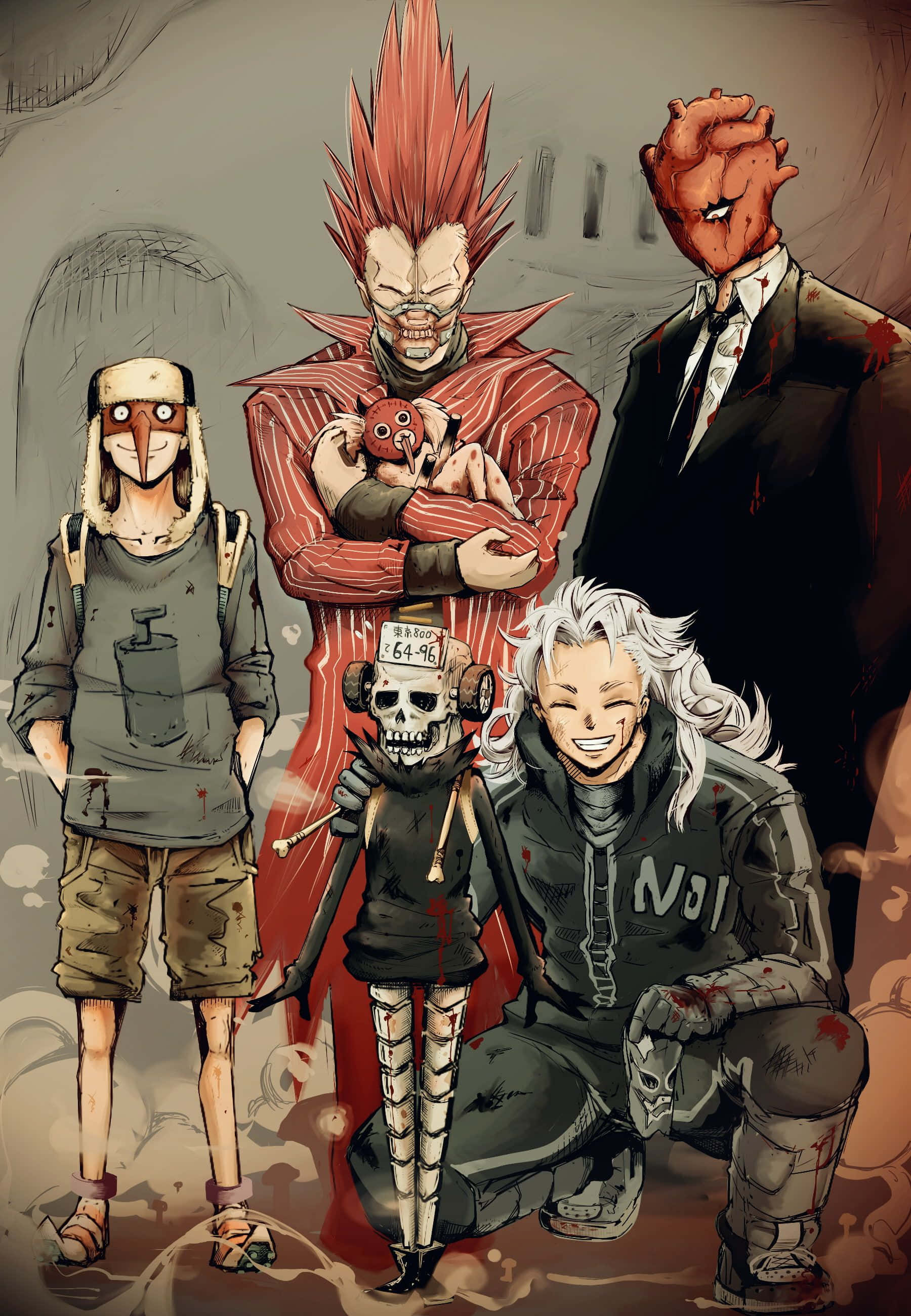 Kaiman, hovedpersonen i Dorohedoro, klar til å møte fiendene sine Bakgrunner