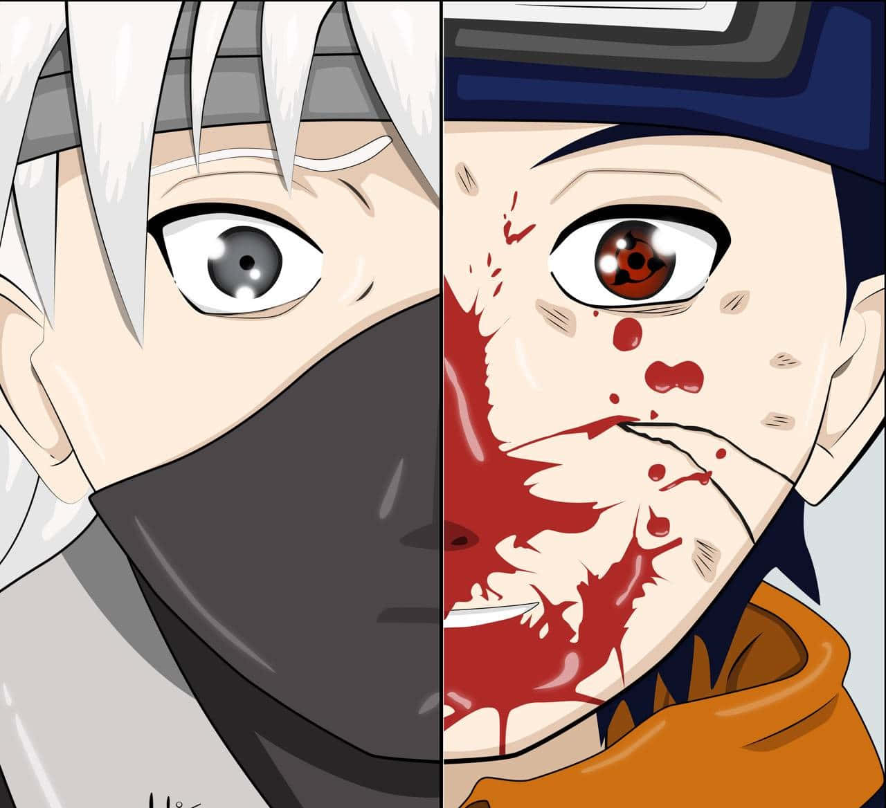 Kakashi og Obito ansikt Bakgrunner