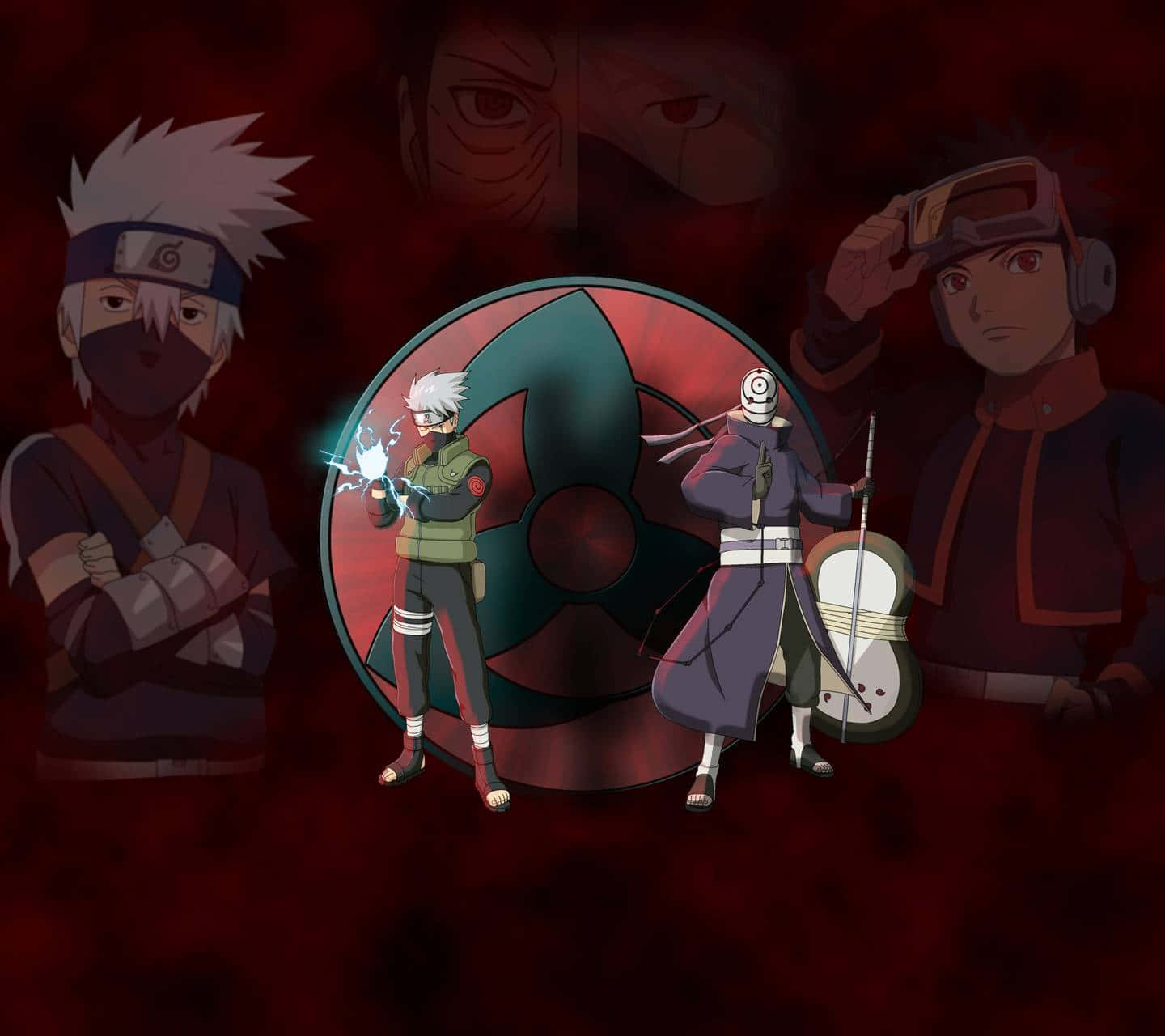 Kakashi og Obito — Naruto telefon GIF Bakgrunner