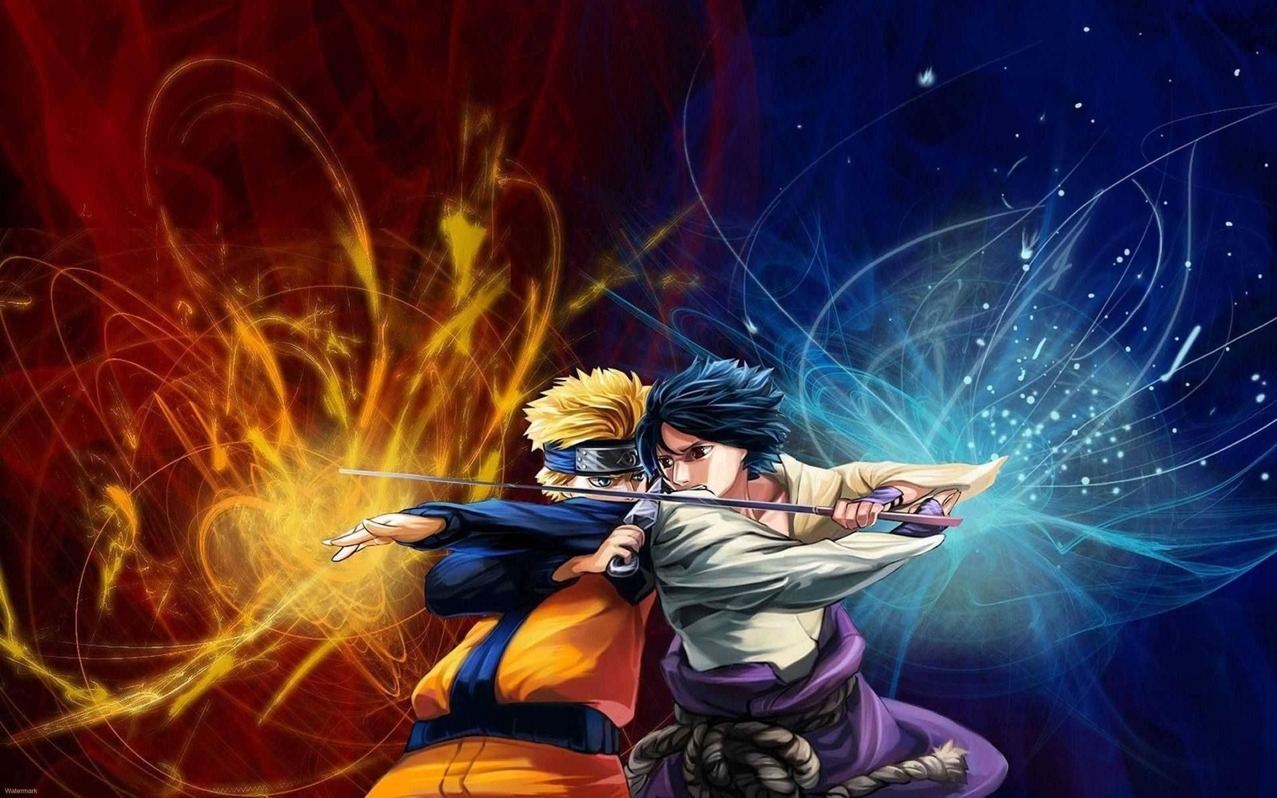 Kamp mellom Sasuke og Naruto iPad Bakgrunner