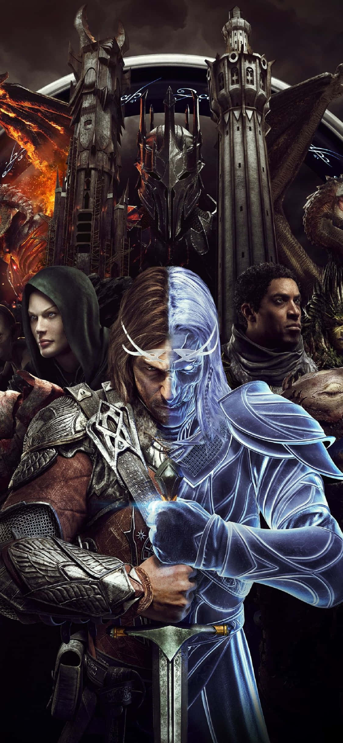 Karakterer i iPhone X Shadow Of Mordor Bakgrunn Bakgrunner