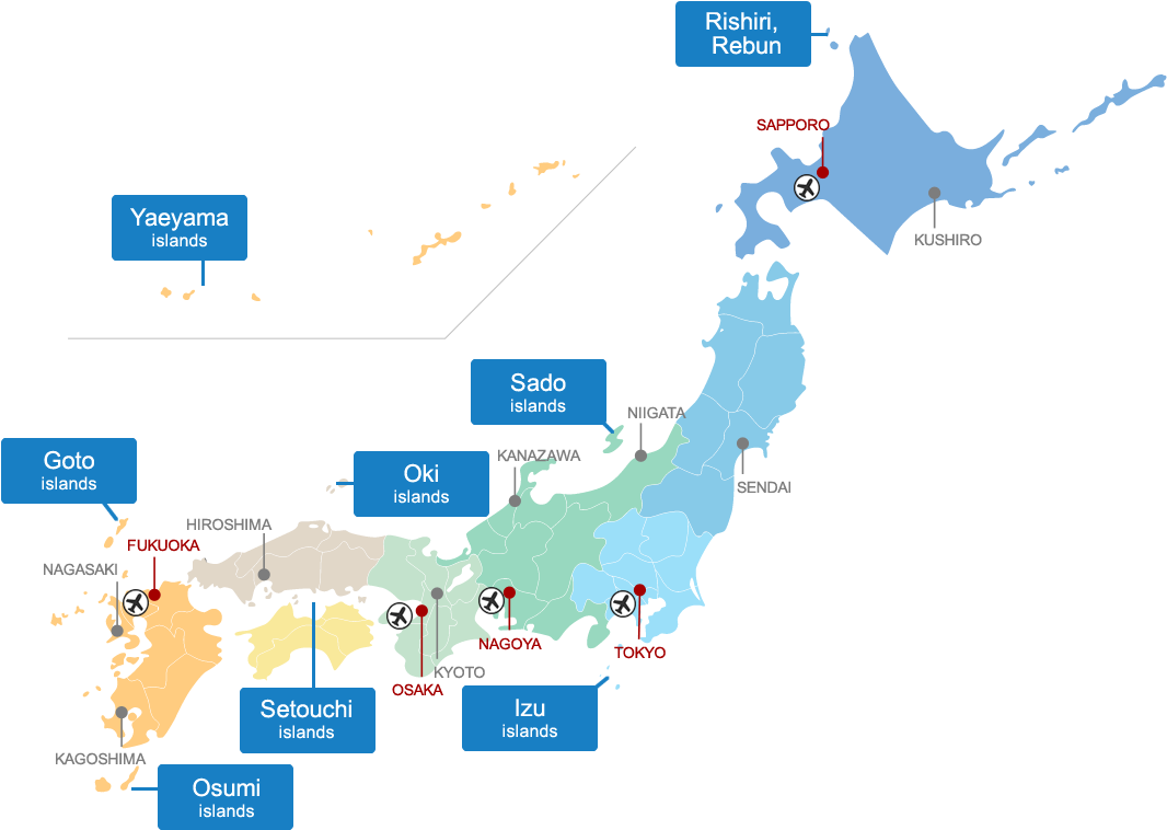 Kart over Japans øygrupper Bakgrunner