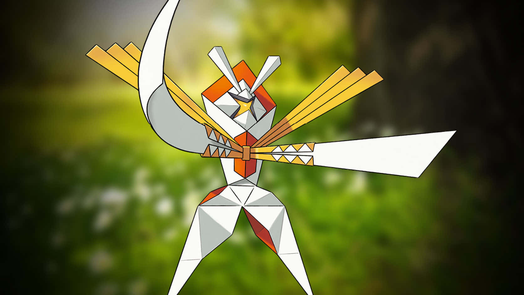 Kartana Pokemon med naturbakgrunn Bakgrunner
