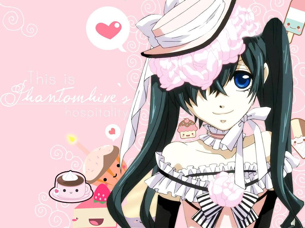 Kawaii Anime Jente Ciel Phantomhive Bakgrunner