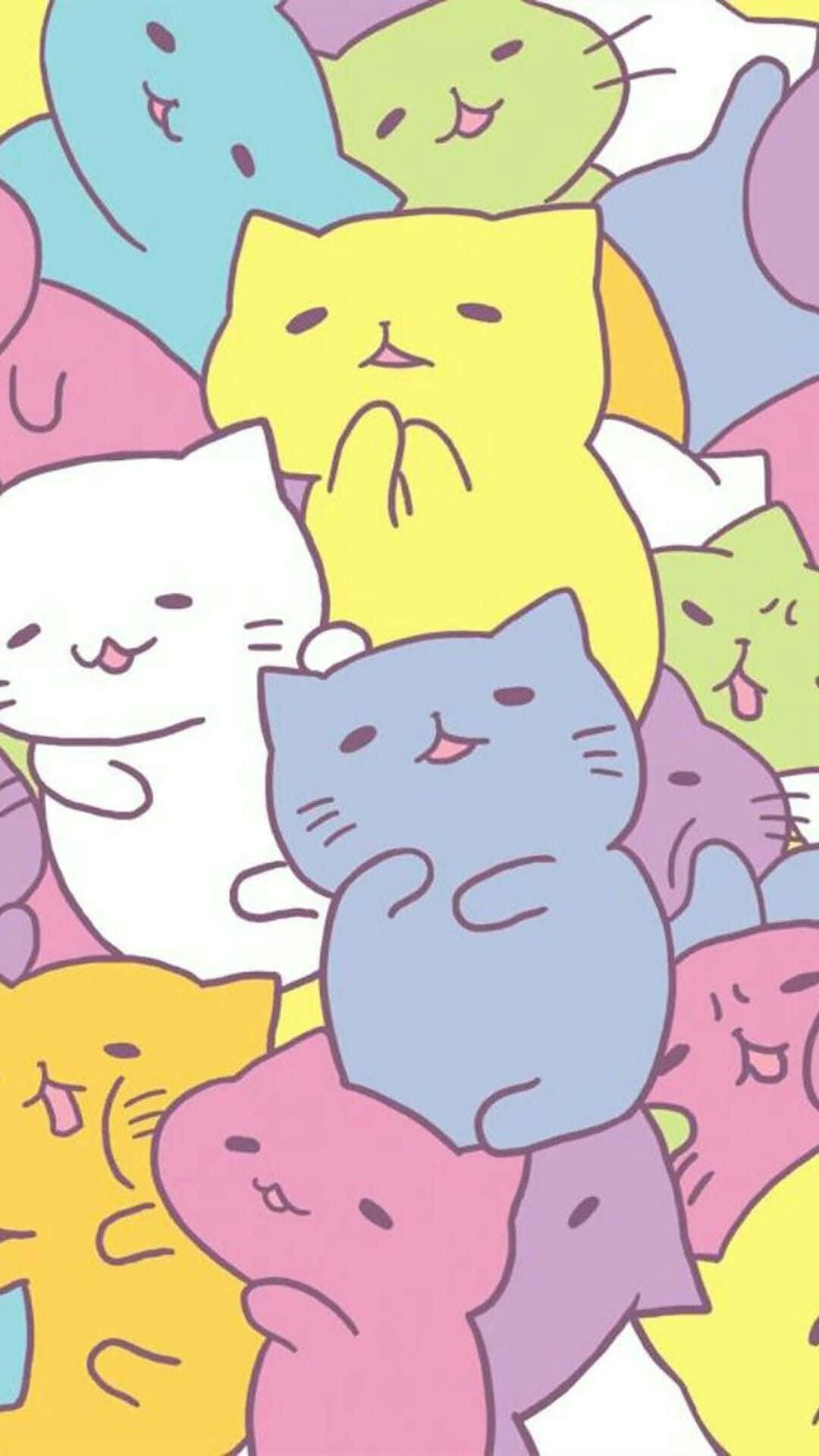 Kawaii Anime Katt Mitchiri Neko Bakgrunner