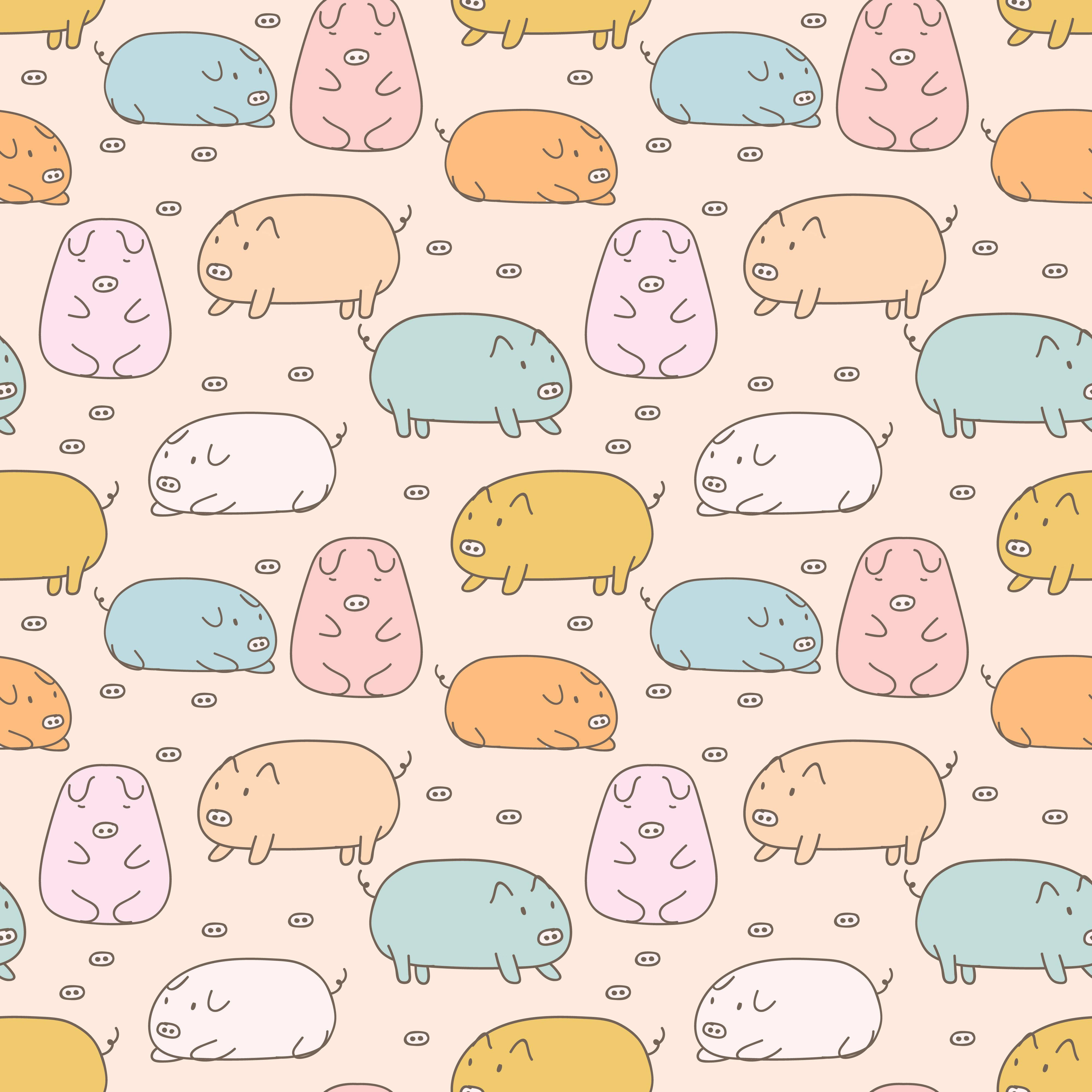 Kawaii Grisemønster Kunst Bakgrunner