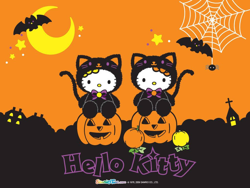 Kawaii Halloween To Hello Kitty Bakgrunner