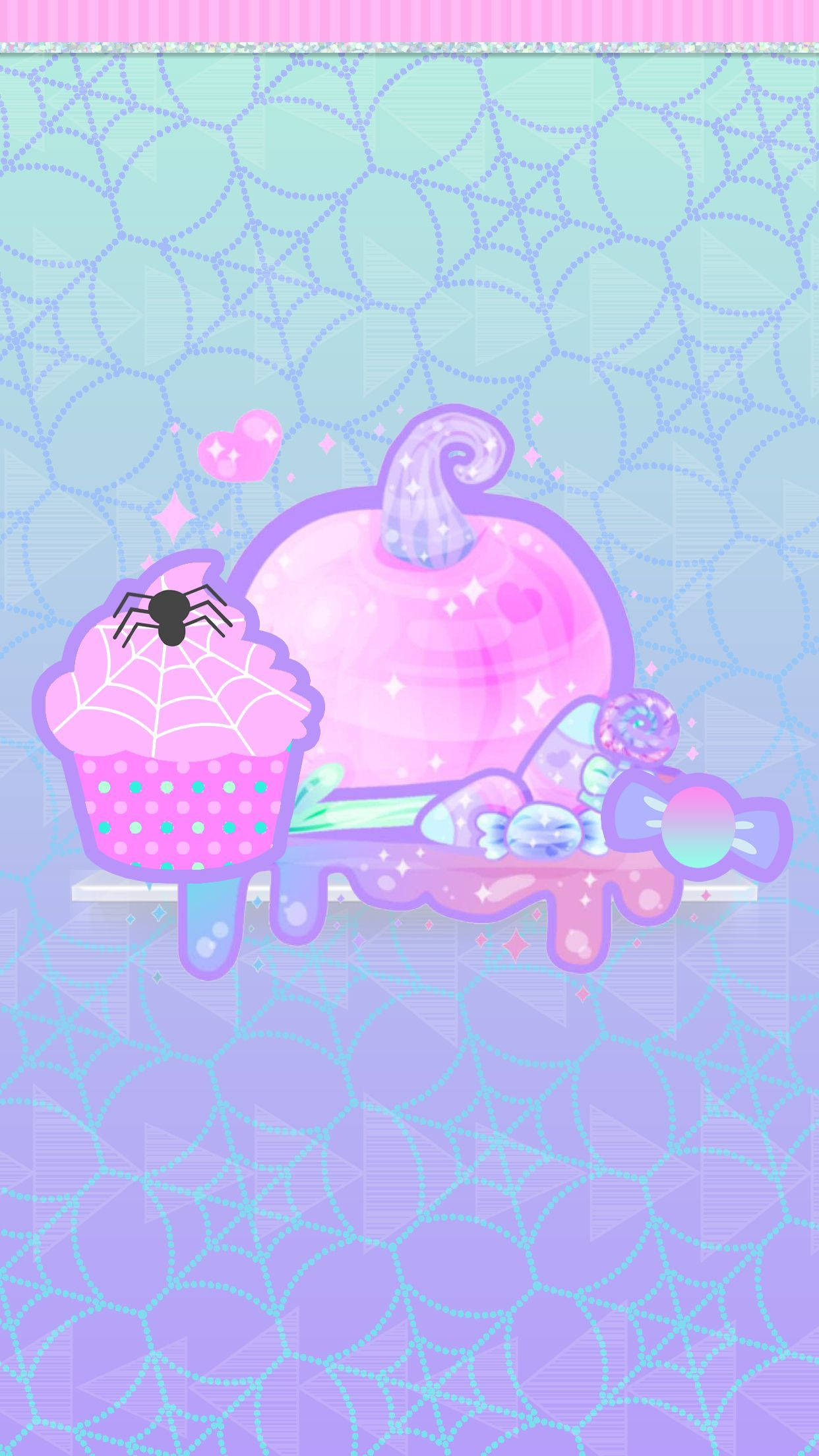 Kawaii Halloween-godterier Bakgrunner