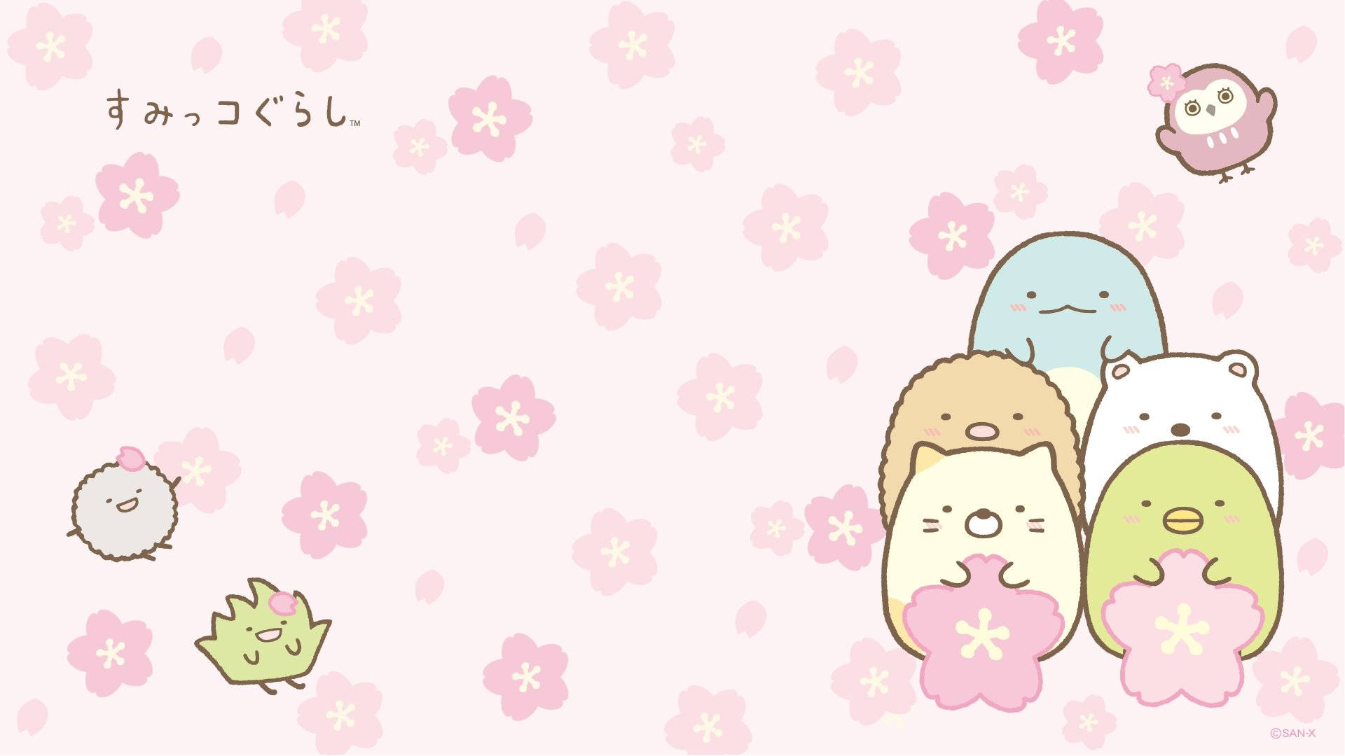 Kawaii HD Sumikko Gurashi-karakterer Bakgrunner