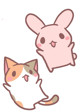 Kawaii katt og kaninvenner.PNG Bakgrunner