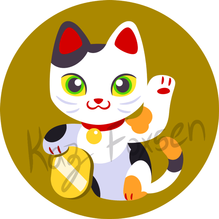 Kawaii lykkekatt-illustrasjon Bakgrunner