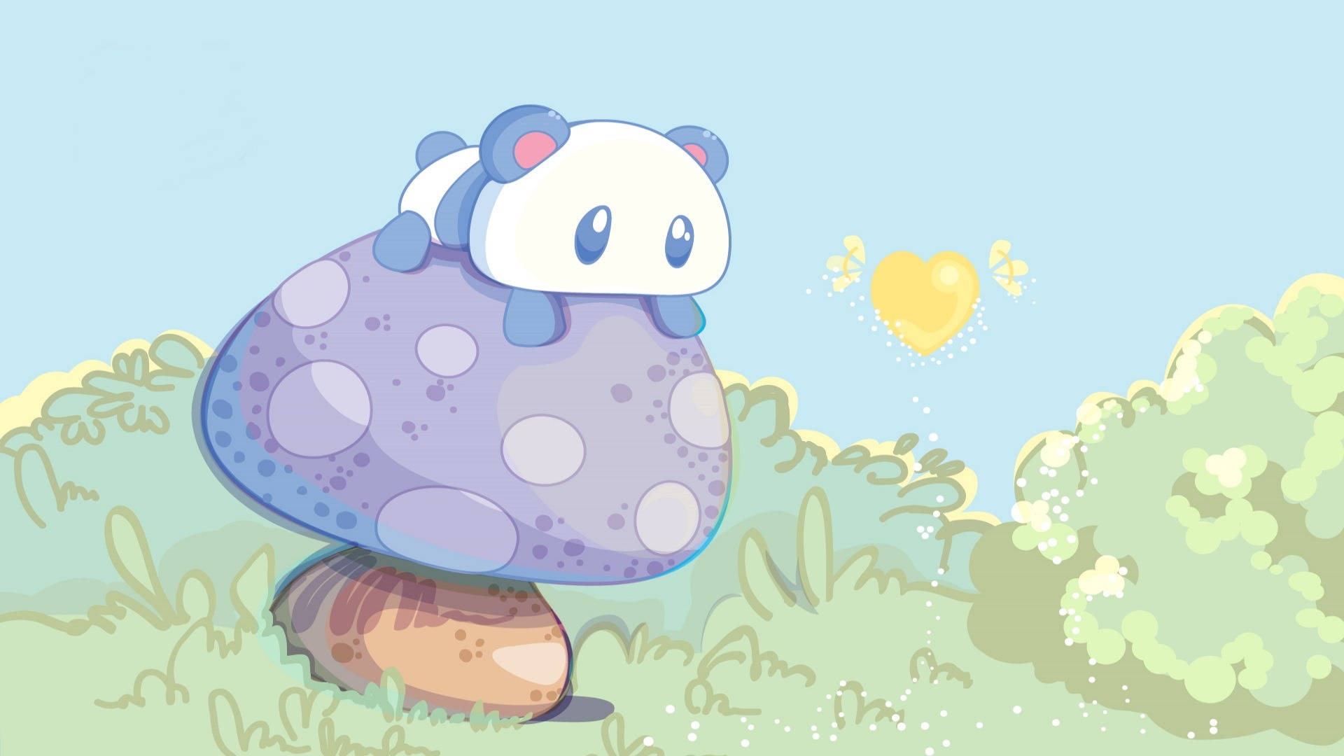 Kawaii Panda bærbar PC Bakgrunner