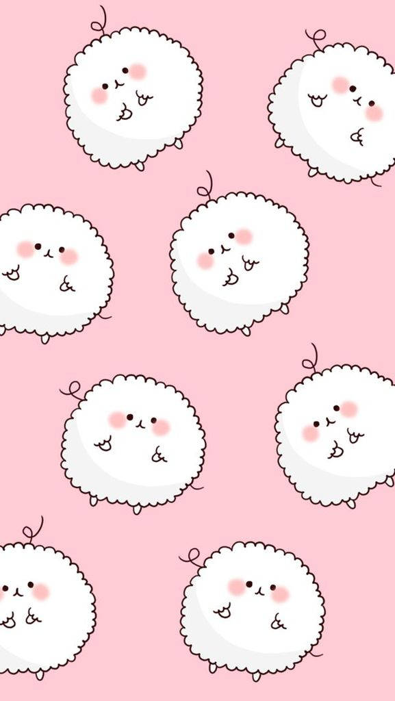 Kawaii Søt Jentete Sau Bakgrunner