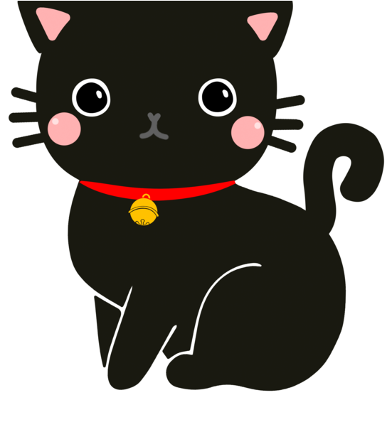 Kawaii svart katt tegneserie Bakgrunner
