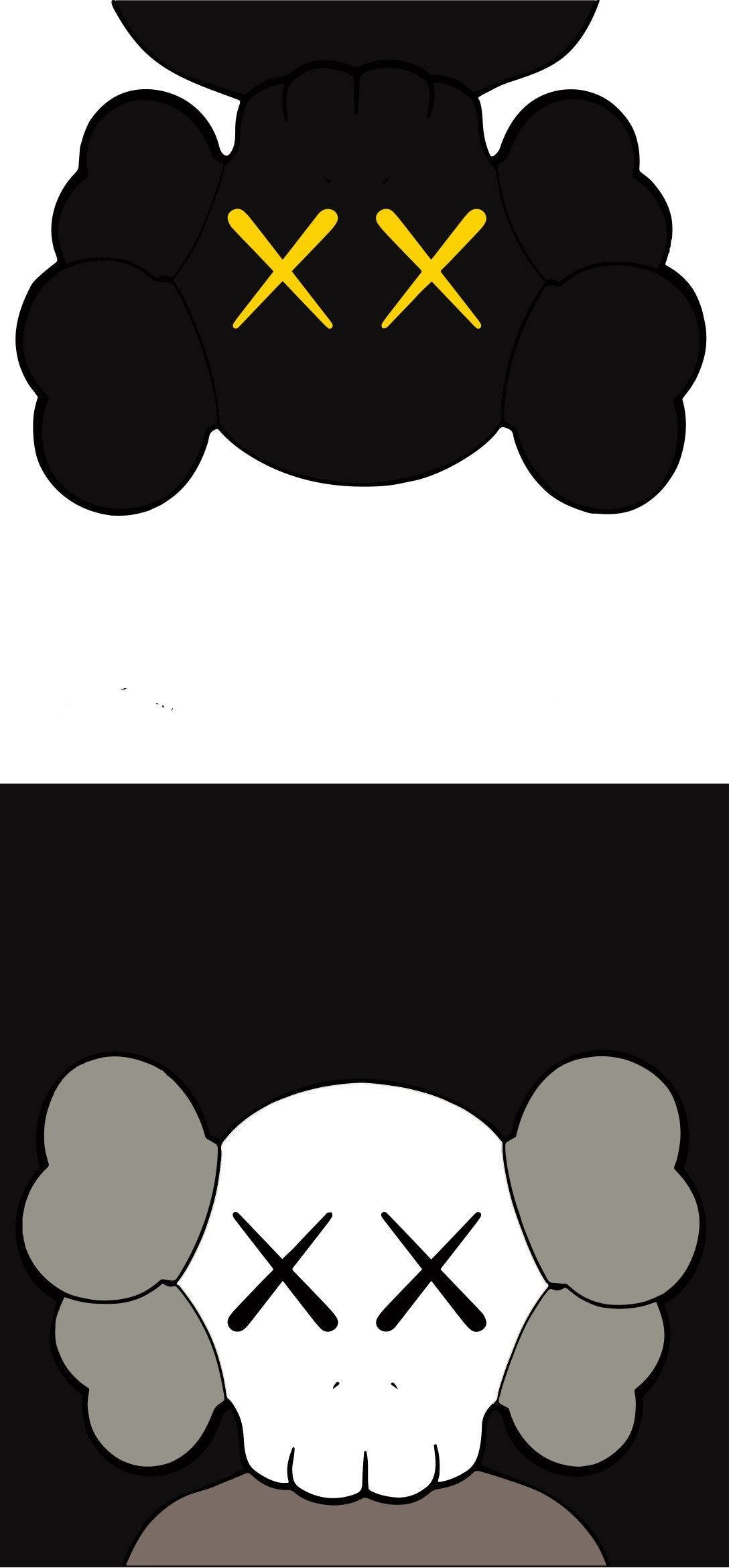 KAWS Black And Grey Companions Bakgrunner