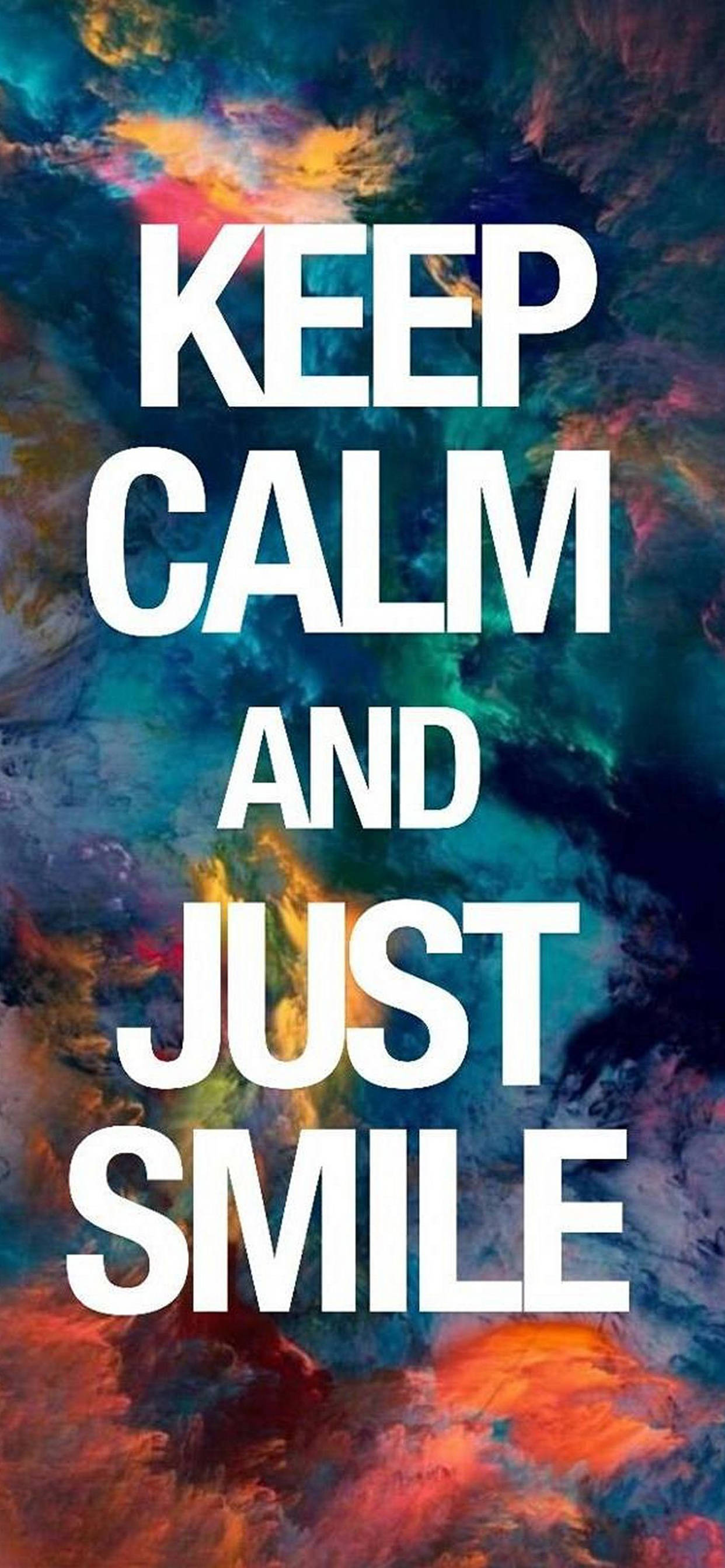 Keep Calm Just Smile motiverende iPhone Bakgrunner