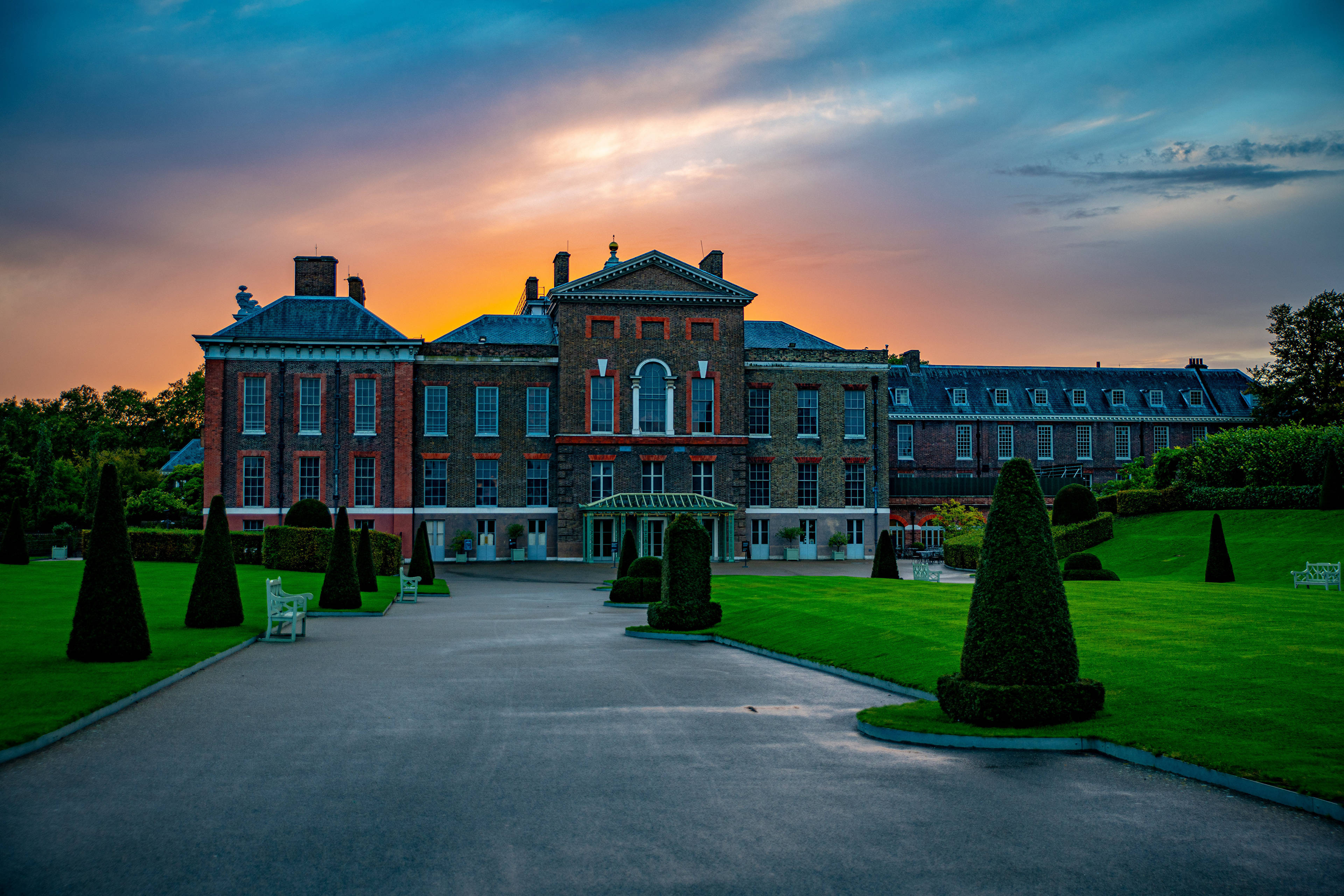 Kensington Palace fotografert under solnedgang Bakgrunner
