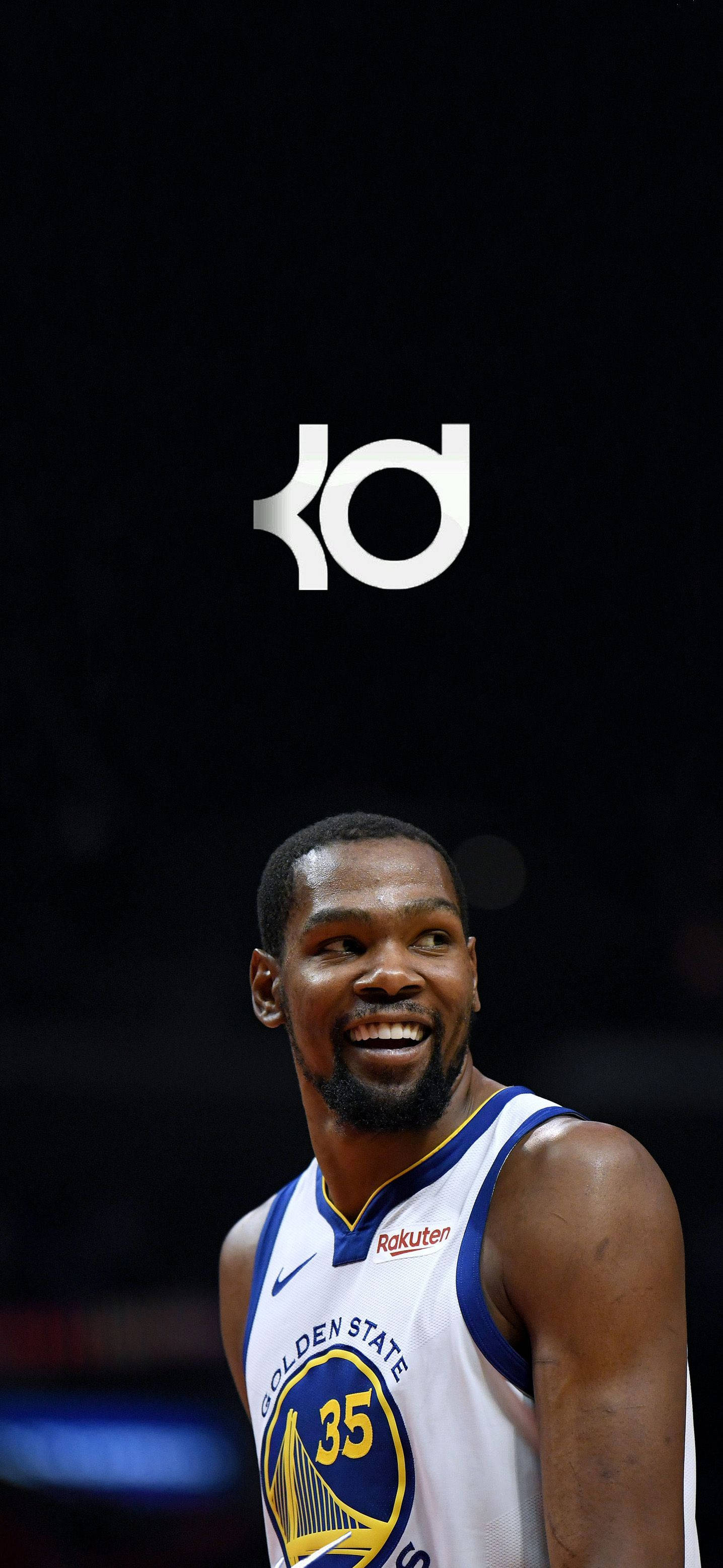 Kevin Durant smil og logo Bakgrunner