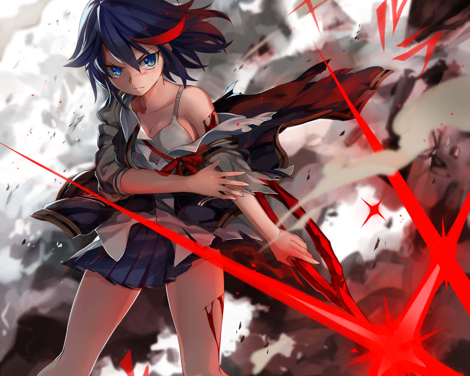 Kill La Kill Ryuko glødende rødt sverd bilde Bakgrunner