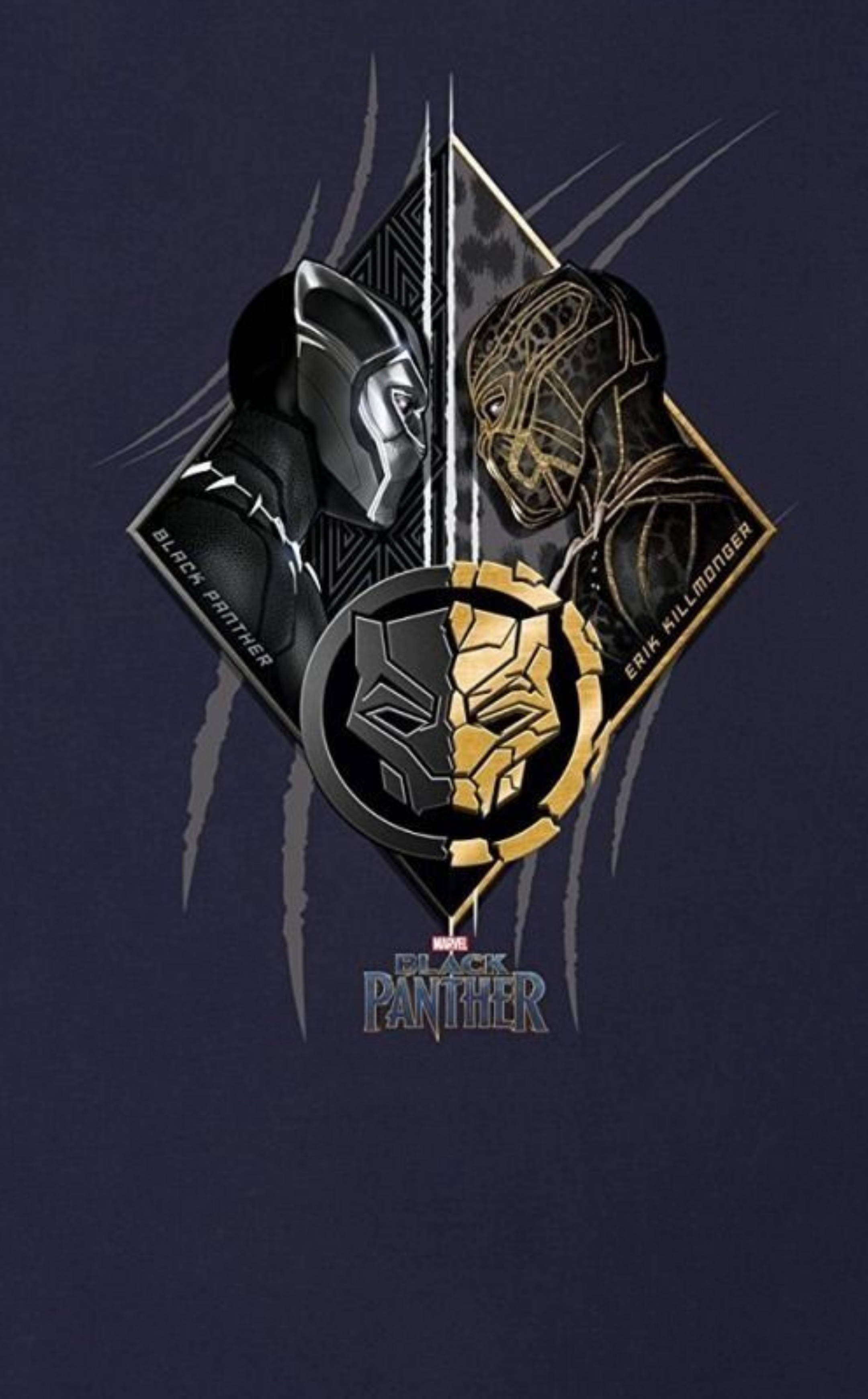 Killmonger Og Black Panther Kunst Bakgrunner