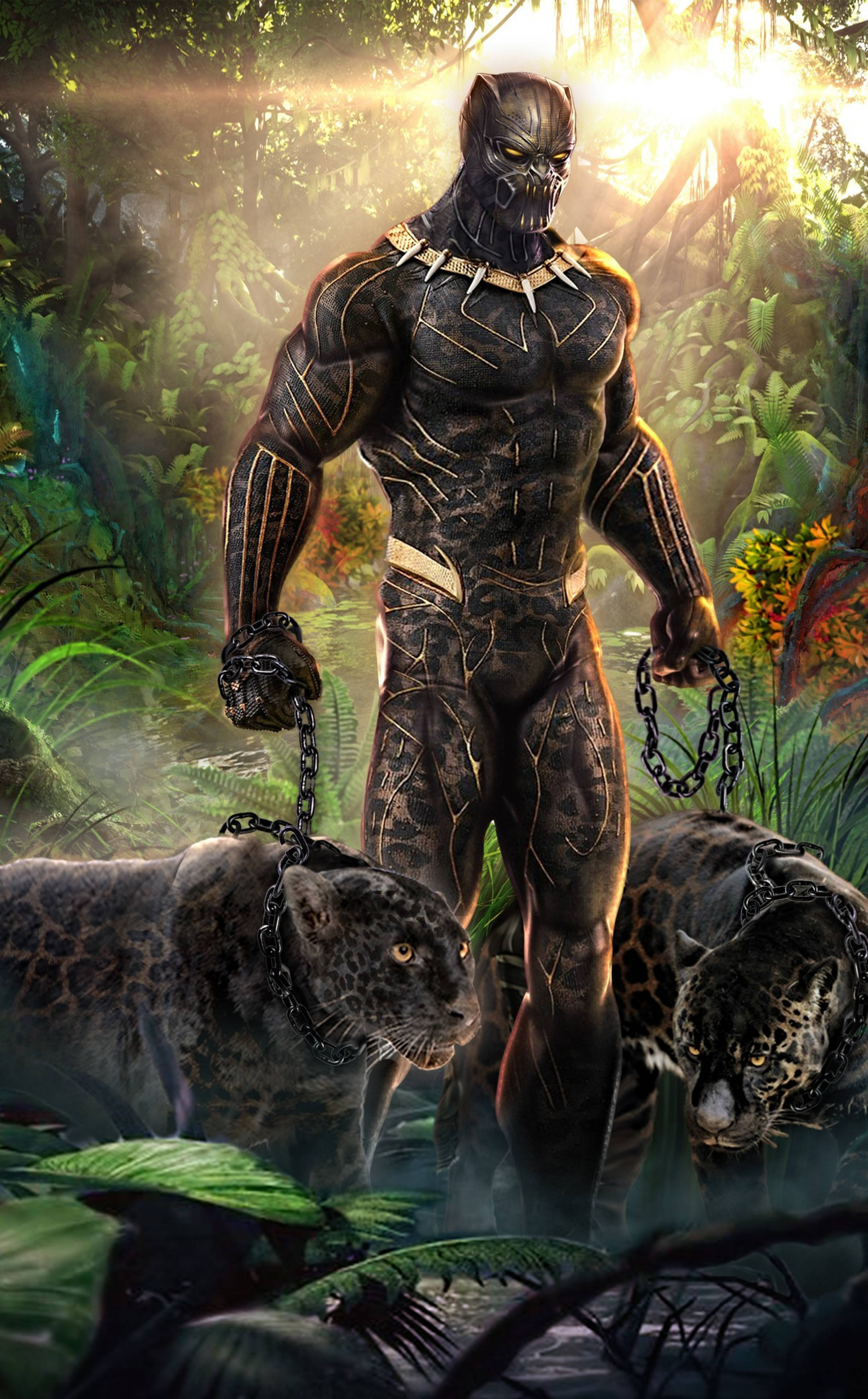 Killmonger og to jaguarer Bakgrunner