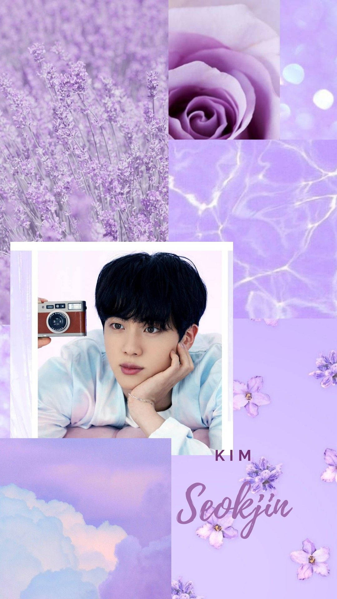 Kim Seokjin Estetisk Pastellilla Bakgrunner
