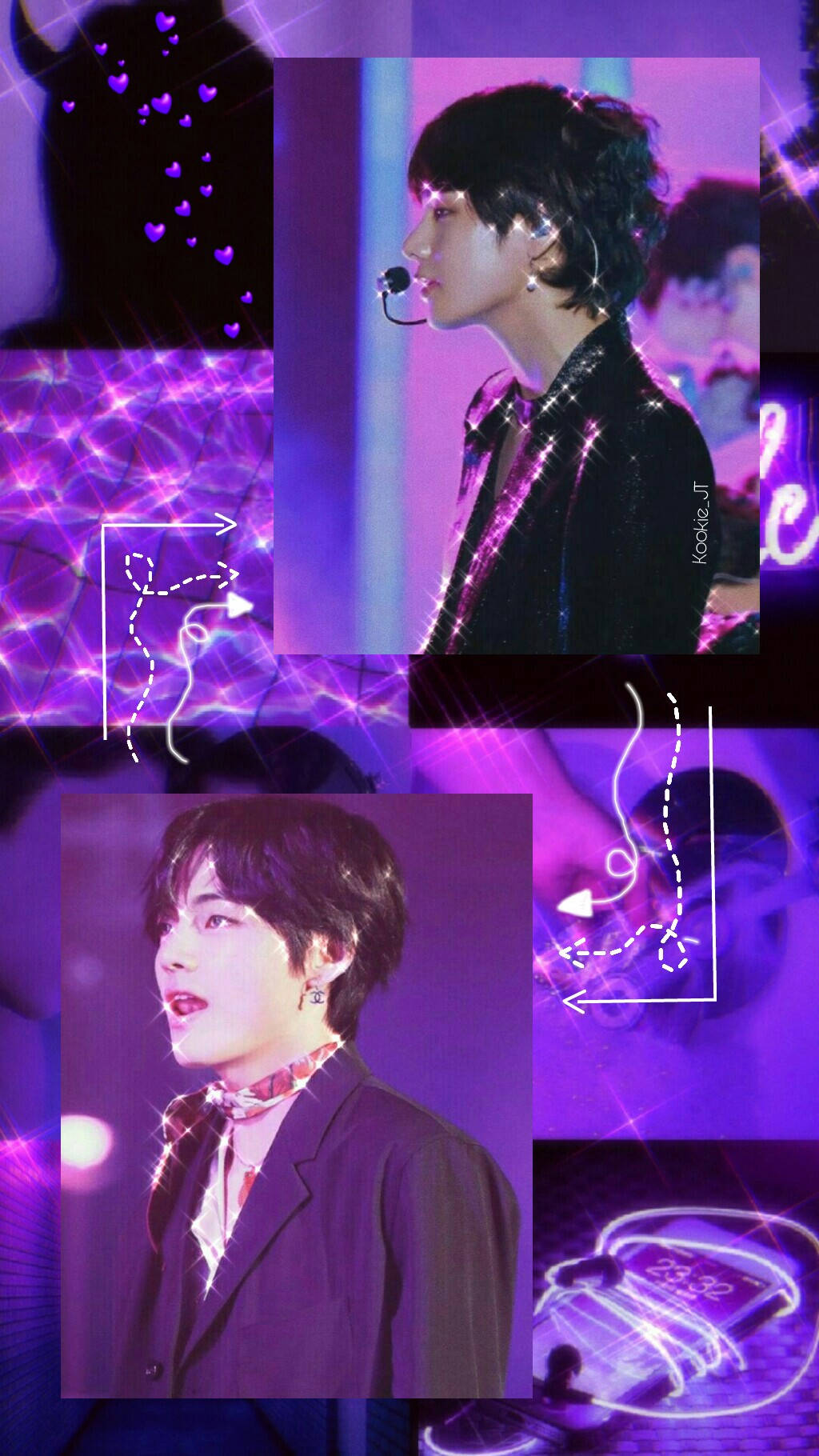 Kim Taehyung Pastel Lilla Bakgrunner
