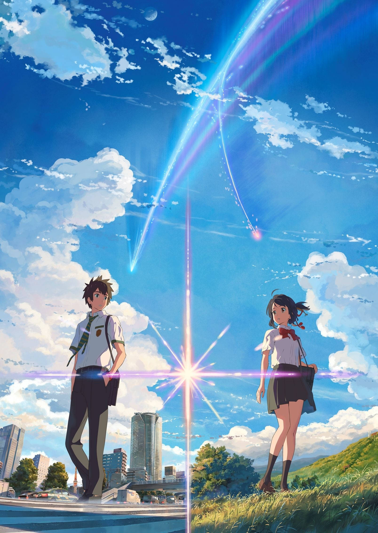 Kimi No Na Wa Taki og Mitsuha Bakgrunner