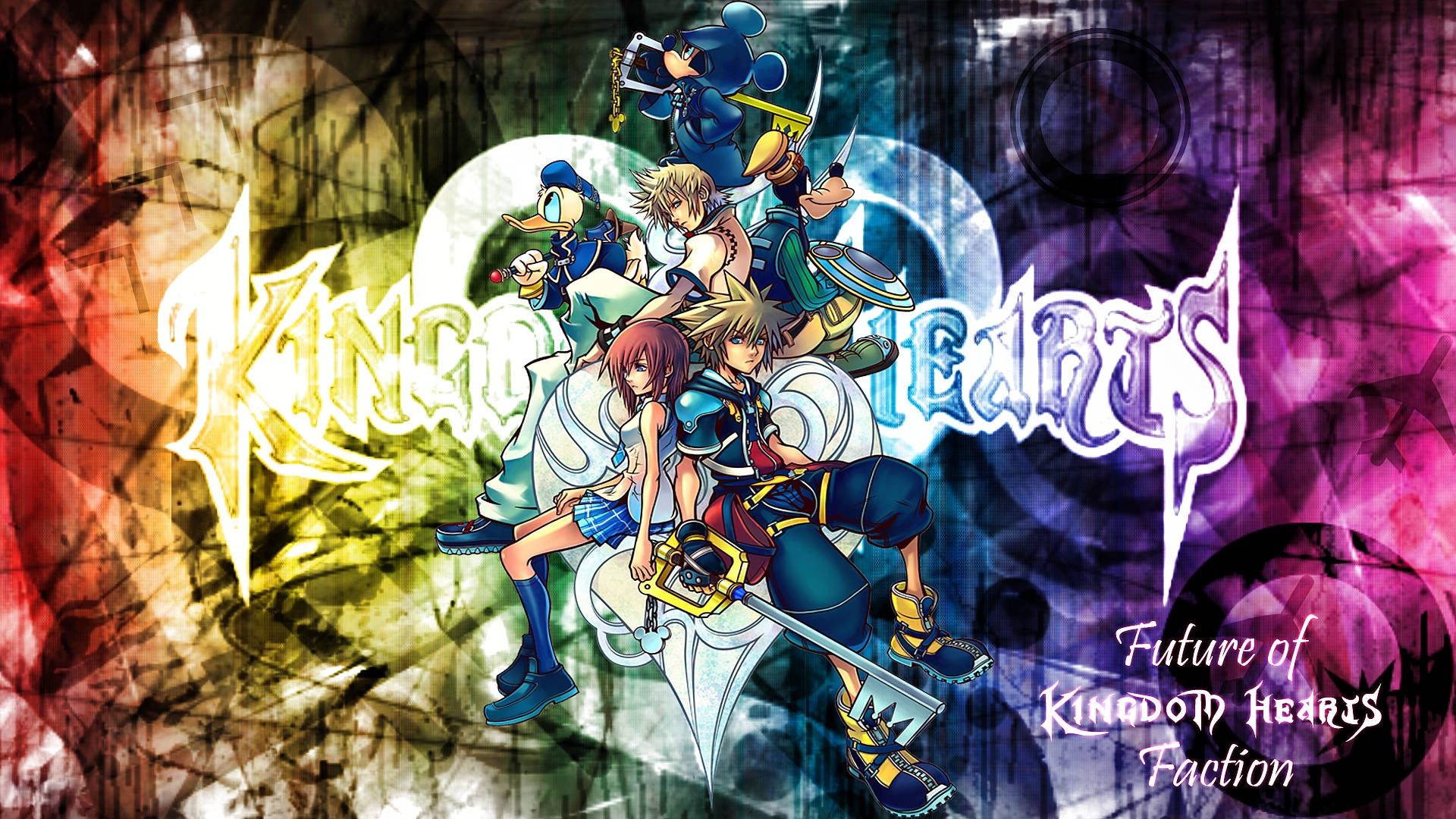 Kingdom Heart-logo på abstrakt design Bakgrunner
