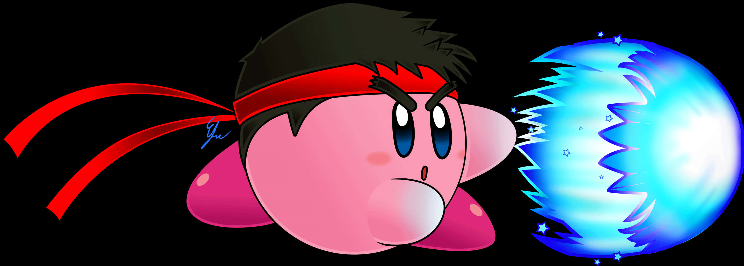 Kirby Fighter Stance med energikule Bakgrunner