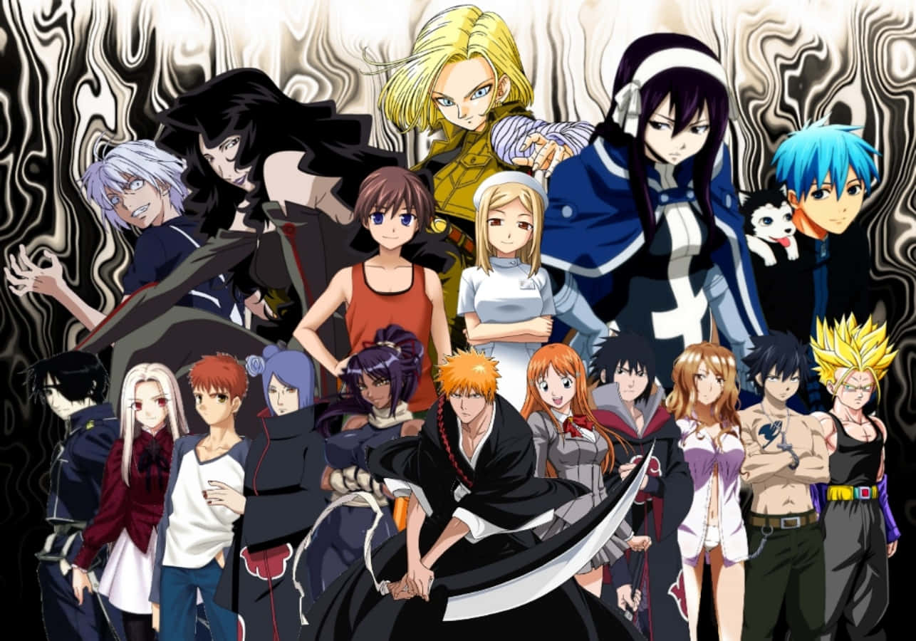 Kirito, Asuna og Sinon fra Sword Art Online Bakgrunner