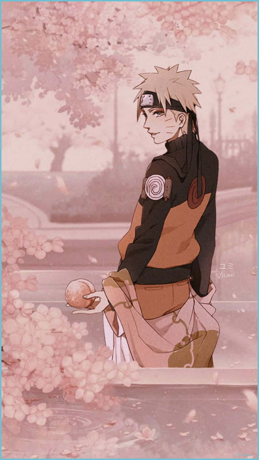 Kirsebærblomster og Naruto Aesthetic Telefon Bakgrunner