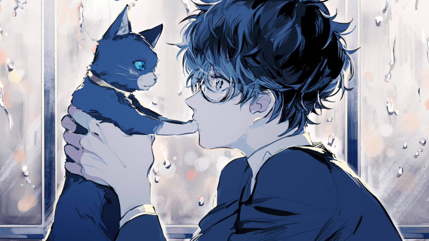 Kjekk animegutt Akira katt Bakgrunner