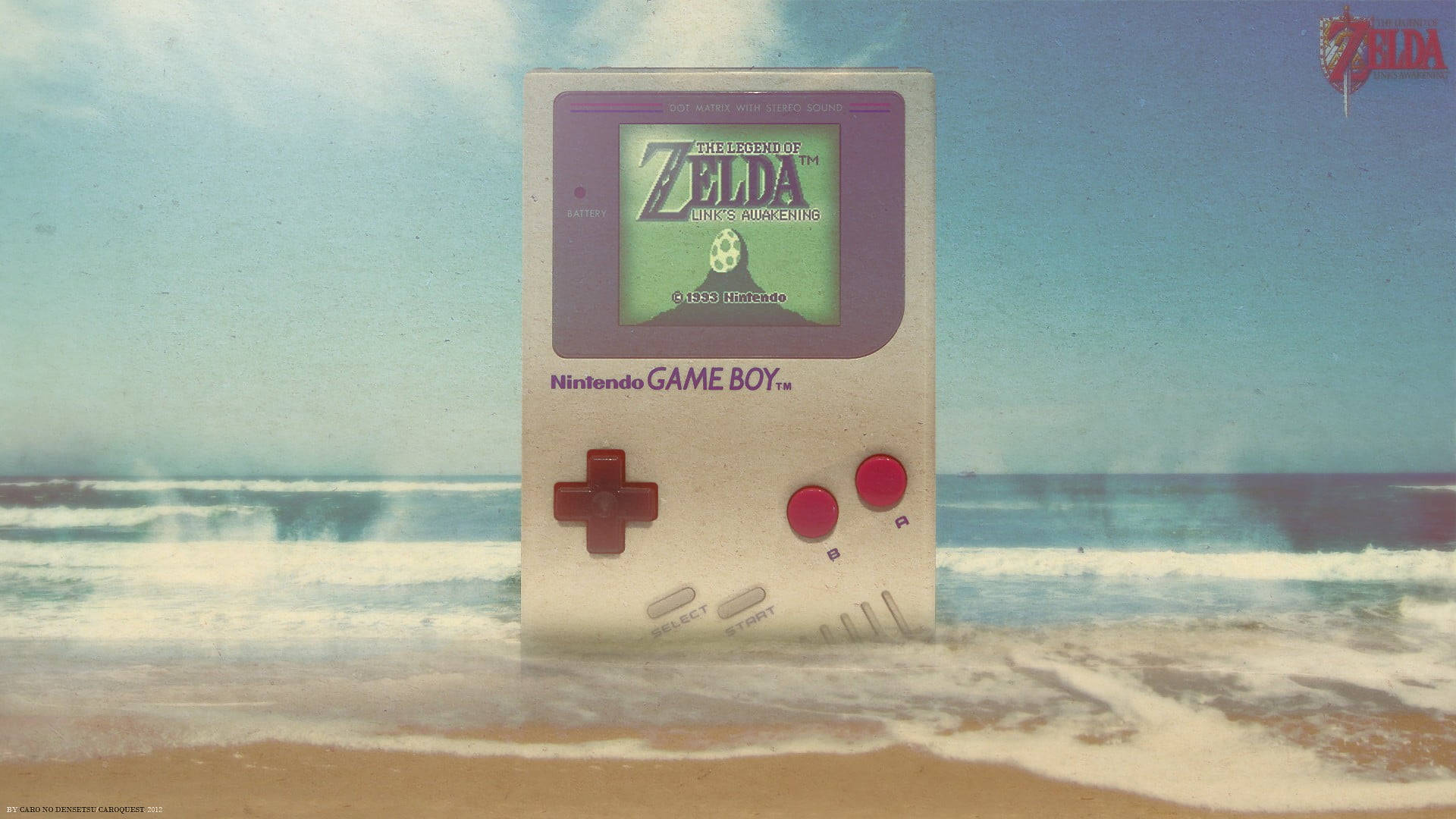 Kjempestor Nintendo Game Boy på stranden Bakgrunner