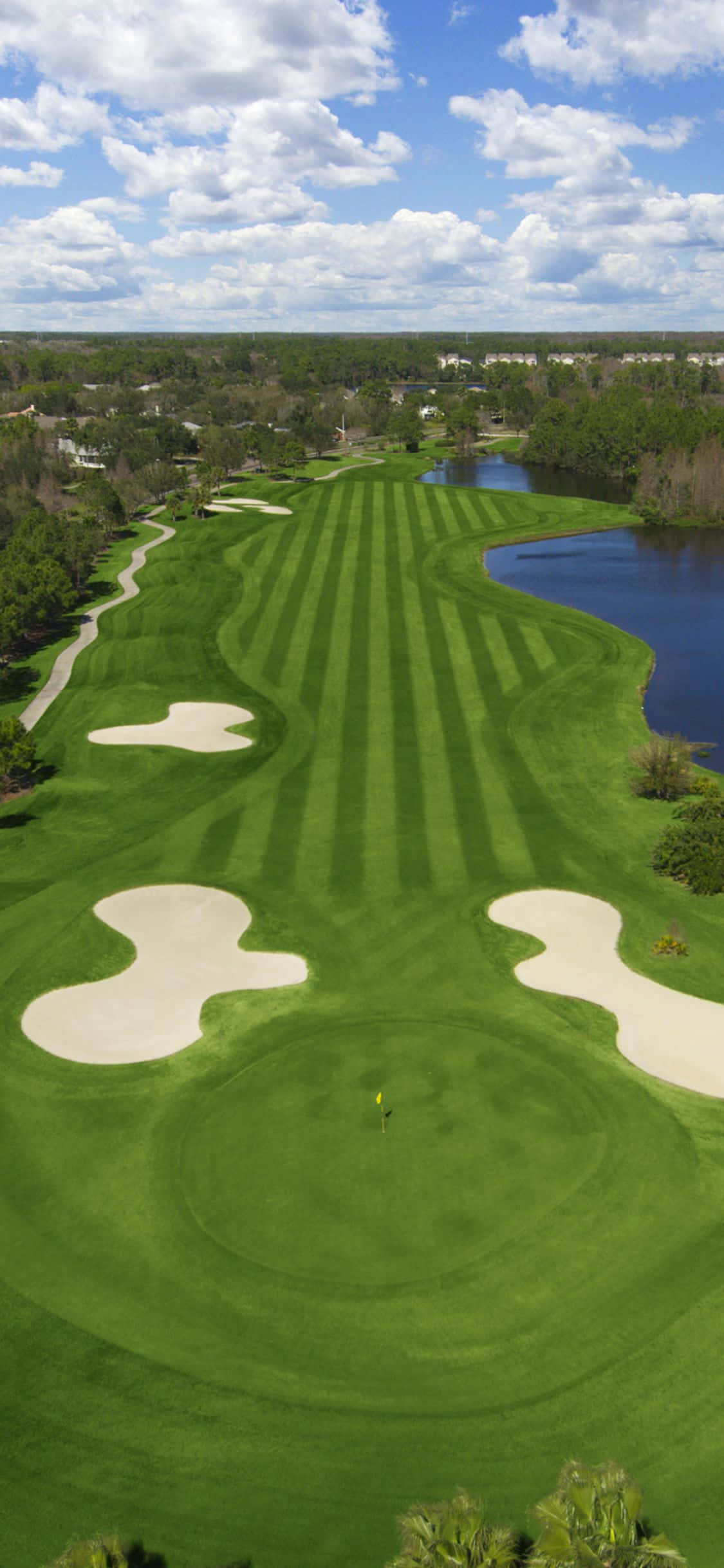 Kjenn avslapningen på greenen med iPhone Xs unike golfbanebakgrunn Bakgrunner