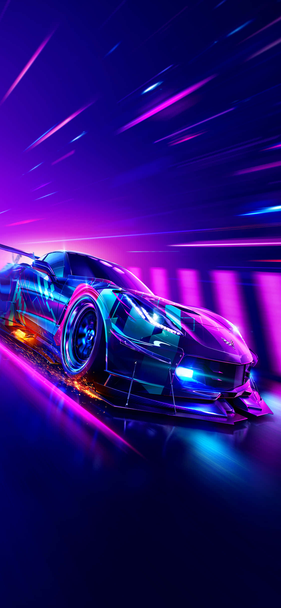 Kjenn farten med iPhone Xs og Need for Speed Heat Bakgrunner