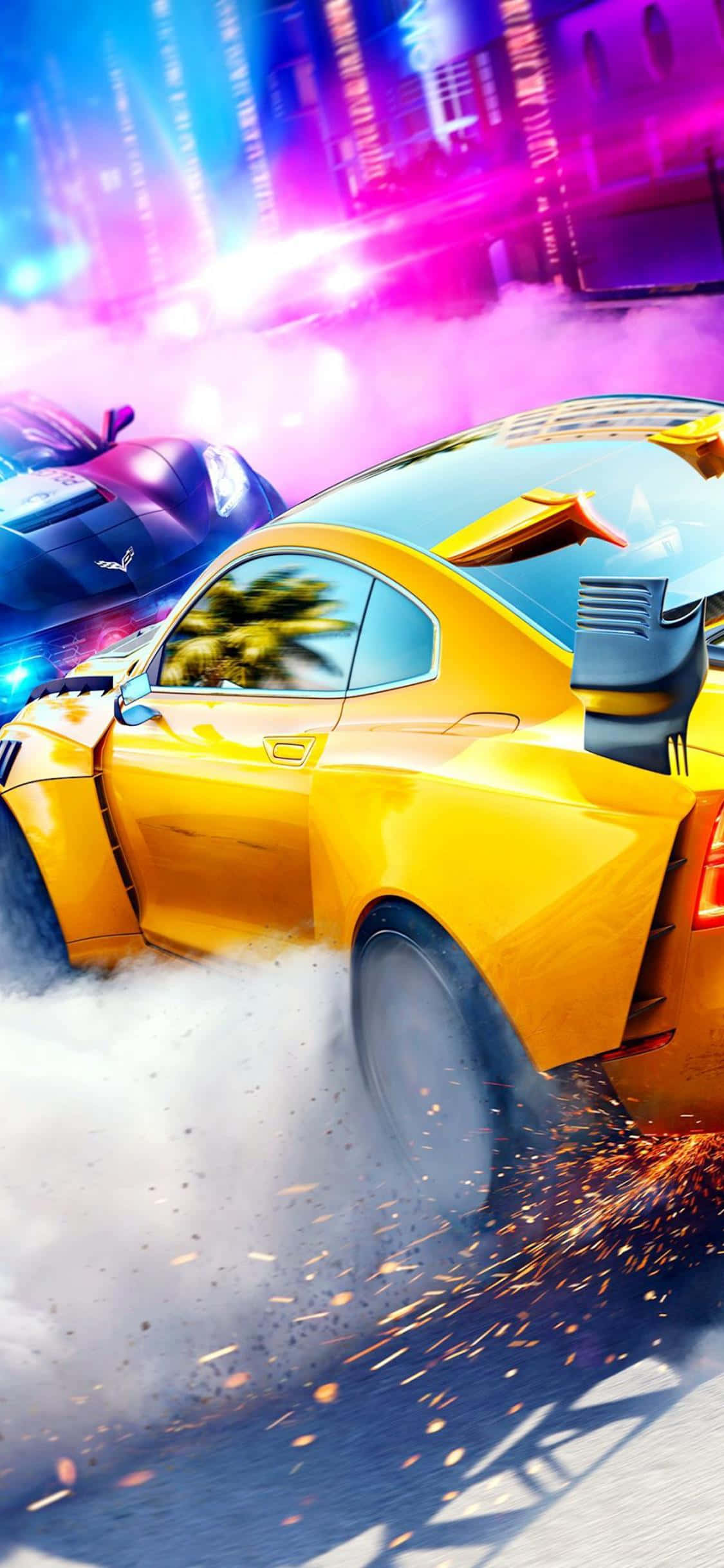 Kjør fra rivalene dine i Need for Speed Heat på iPhone Xs Bakgrunner