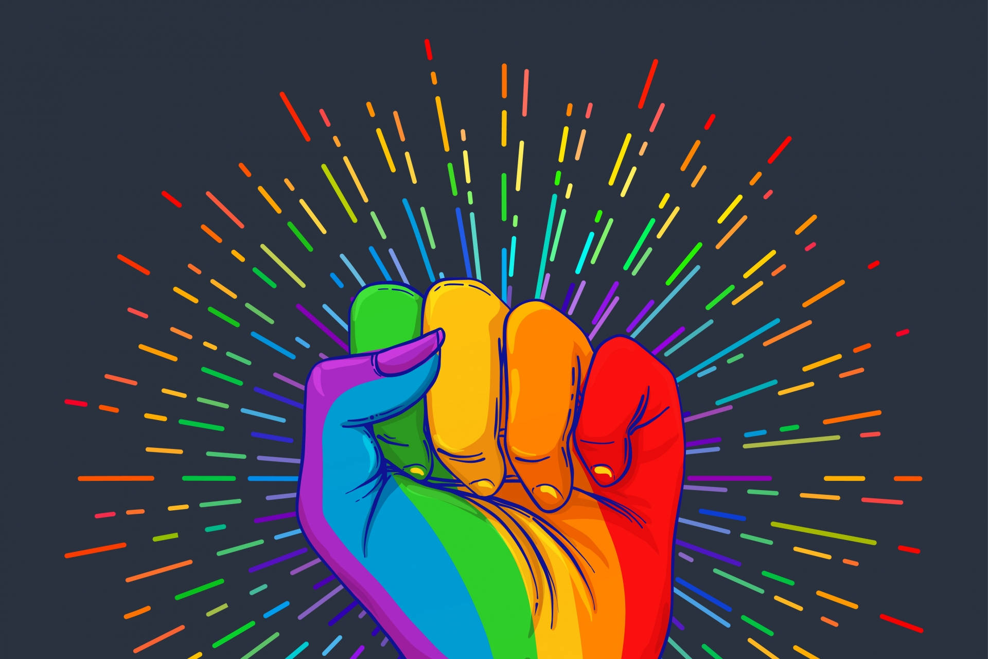 Kjærlighet Er Kjærlighet Pride Knyttneve Tegning Bakgrunner