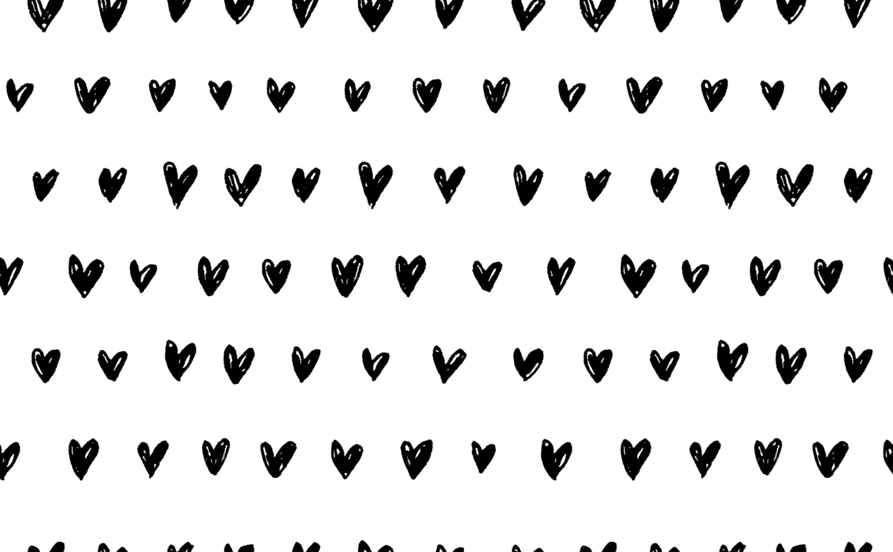 Kjærlighet svart og hvit hjerte penn doodler Bakgrunner