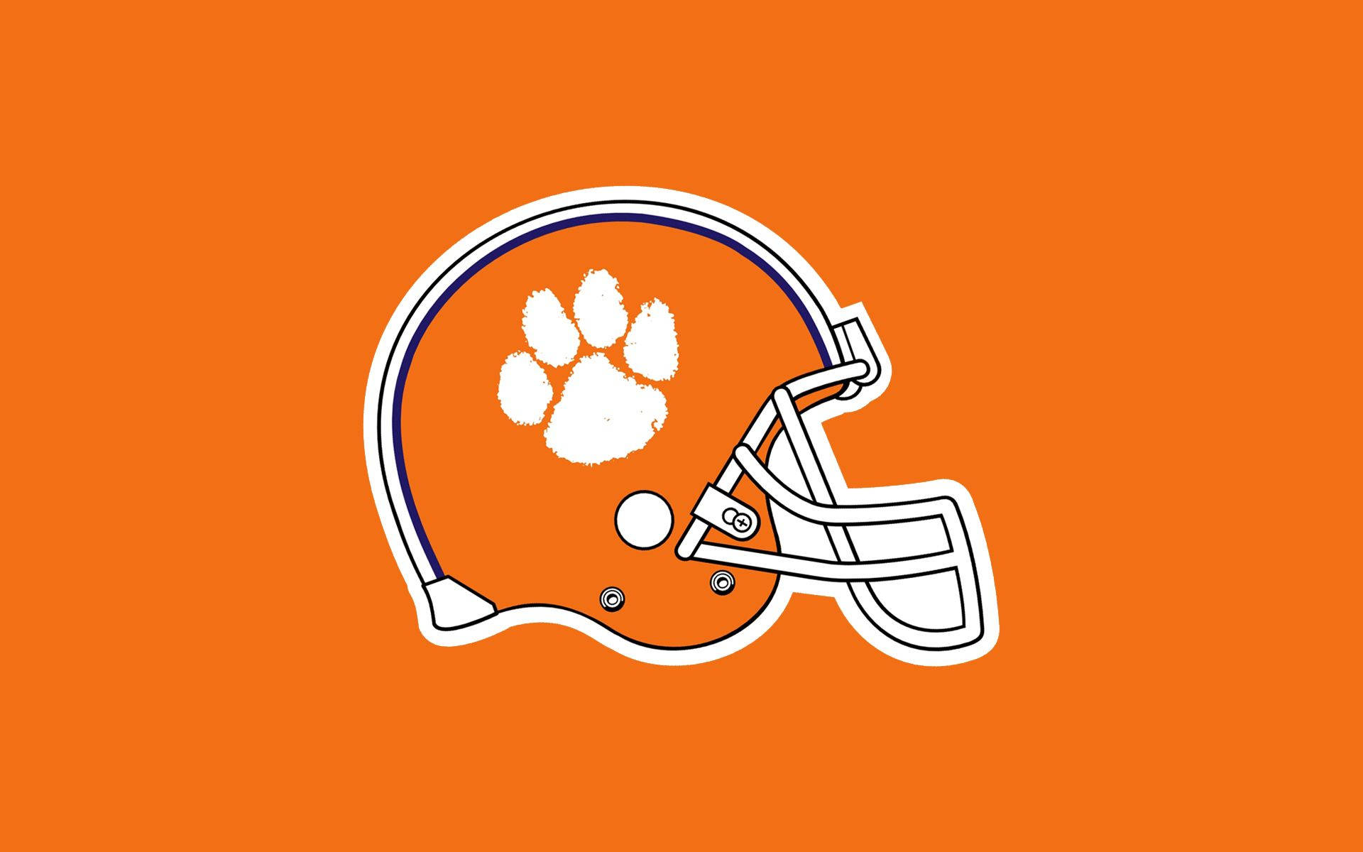 Clemson Tigers fotball logo oransje skrivebordsbakgrunn.