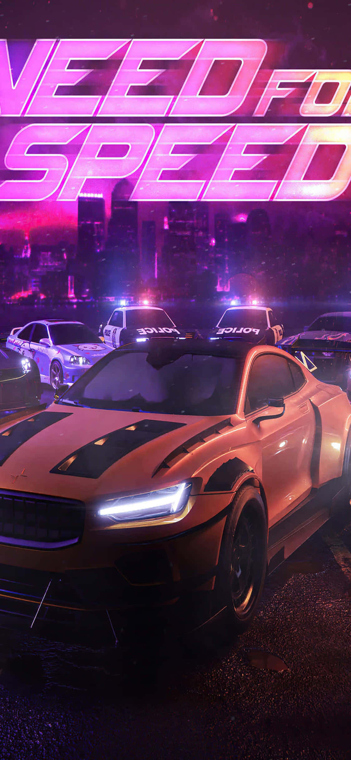 "Klar til å brenne gummi med iPhone Xs og Need For Speed Heat!" Bakgrunner