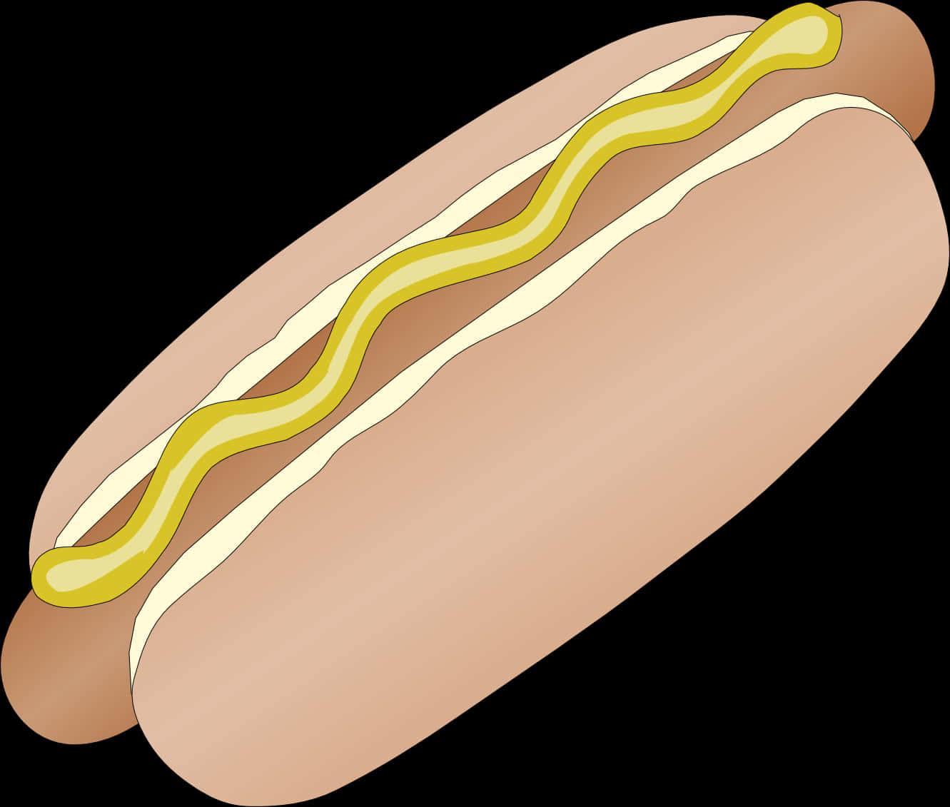 Klassisk pølse i brød med sennep illustrasjon Bakgrunner