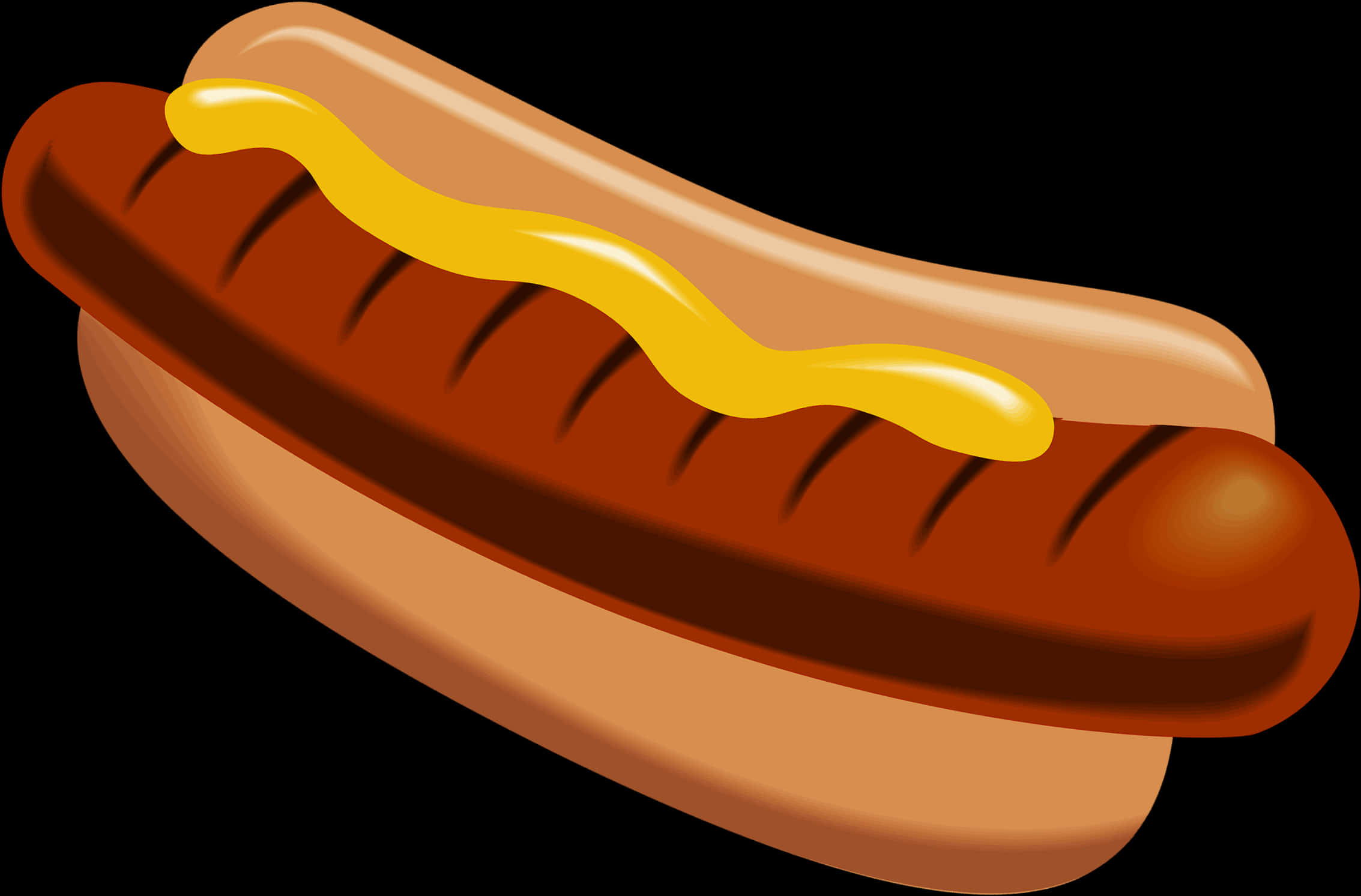 Klassisk pølse med sennep illustrasjon Bakgrunner