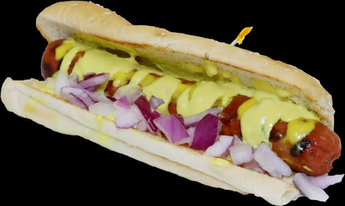 Klassisk pølse med sennep og løk Bakgrunner