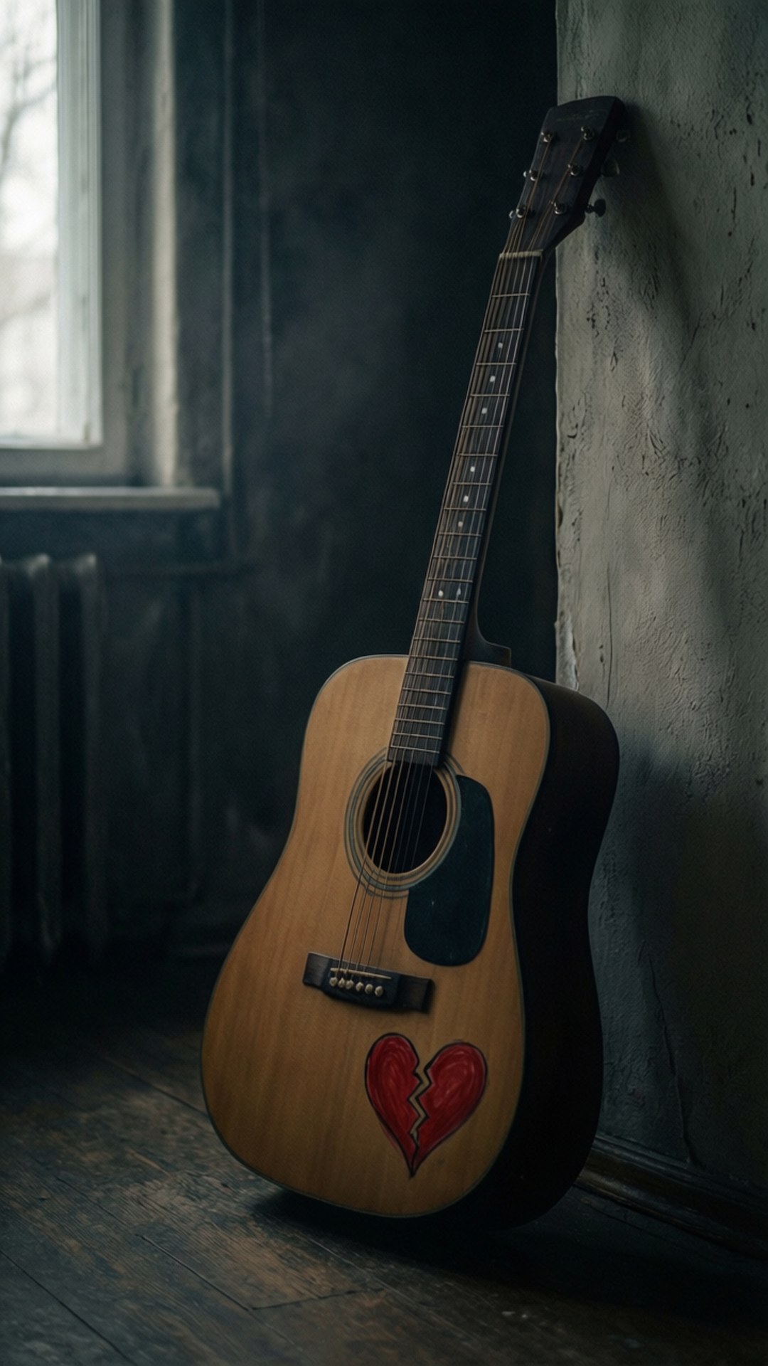 Knust hjerte gitar Bakgrunner