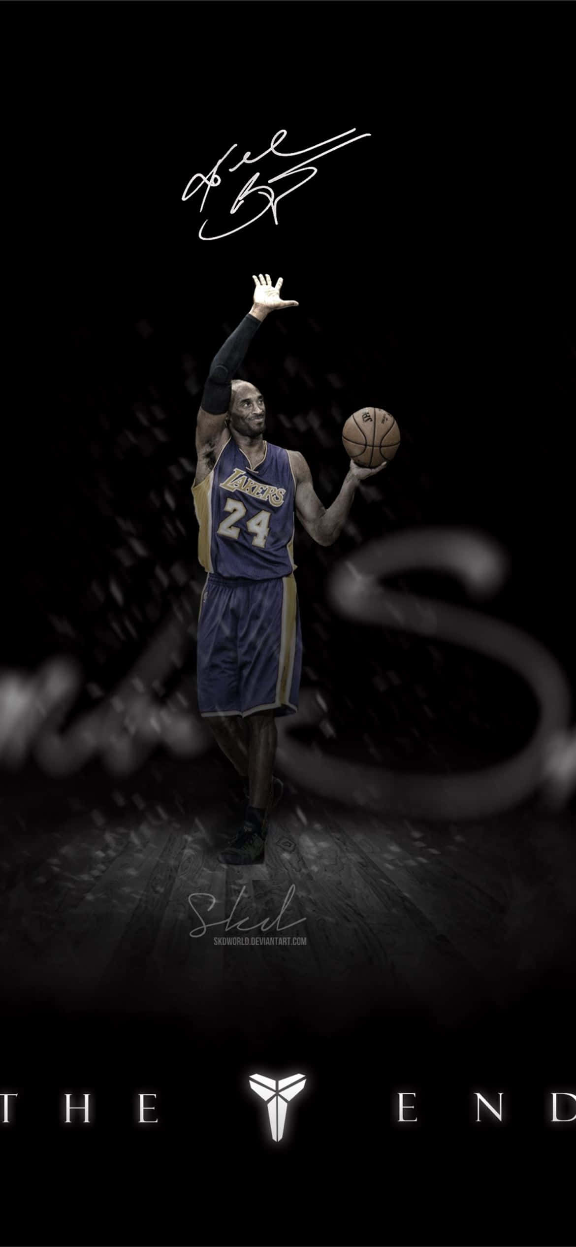 Kobe Bryant dribler ballen under en kamp Bakgrunner