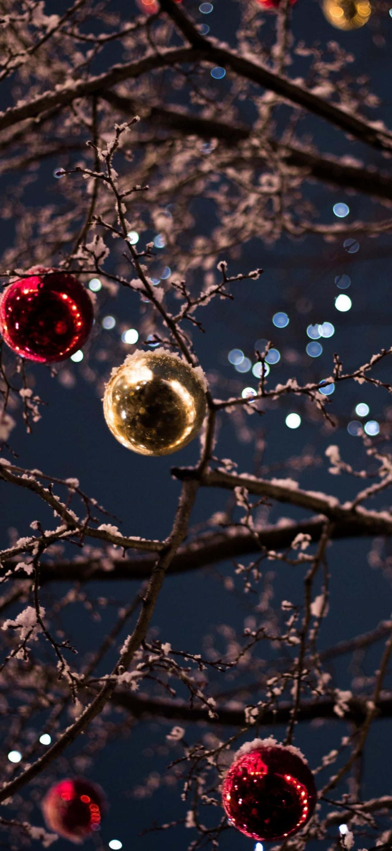 Kom i julestemning med denne festlige julebakgrunnen til iPhone Bakgrunner